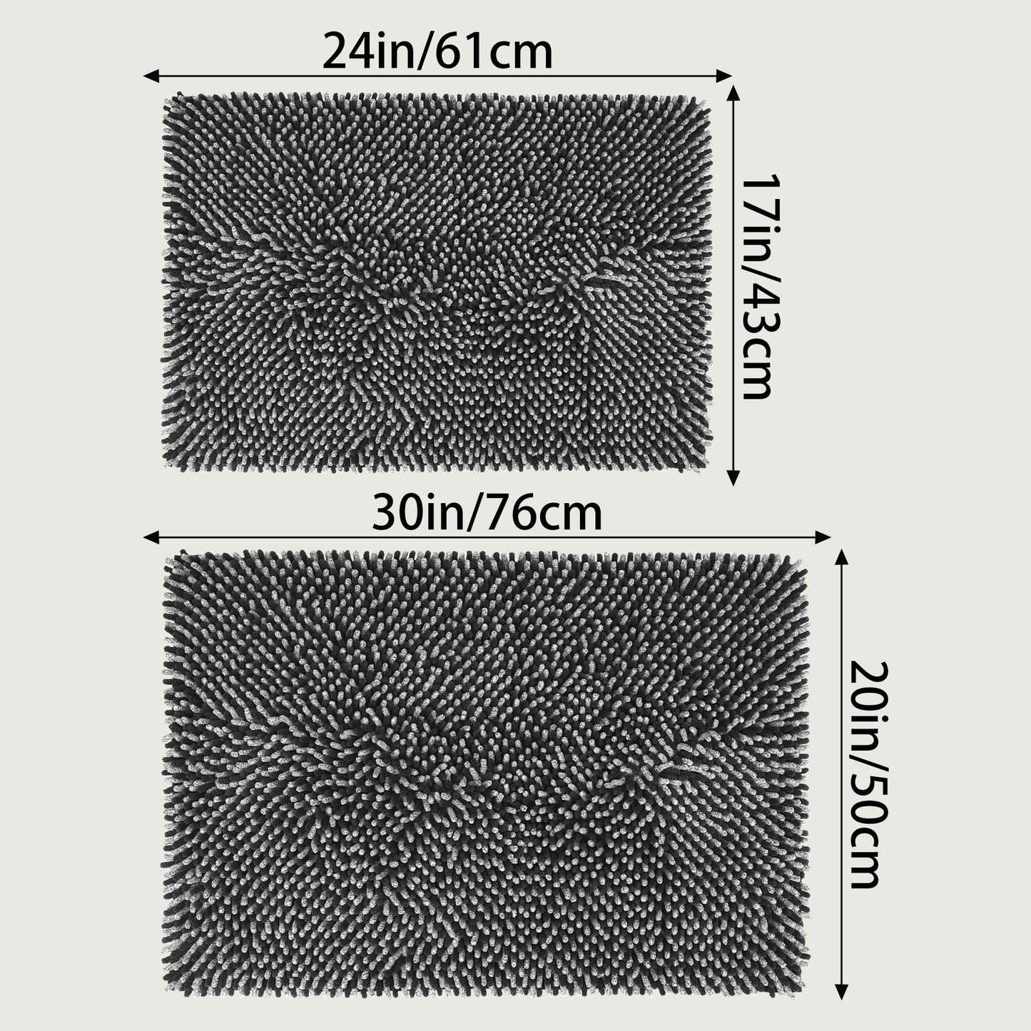 Non Slip Absorbent Chenille Fluffy Bath Mat Durable Accessories Soft Lightweight Bath Mats