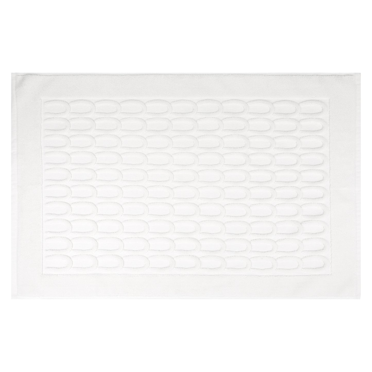 Cotton Washable Geometric Textured Bath Mat Hotel Reversible Water Absorbent Rug Thick Foldable