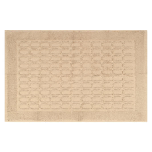 Cotton Washable Geometric Textured Bath Mat Hotel Reversible Water Absorbent Rug Thick Foldable
