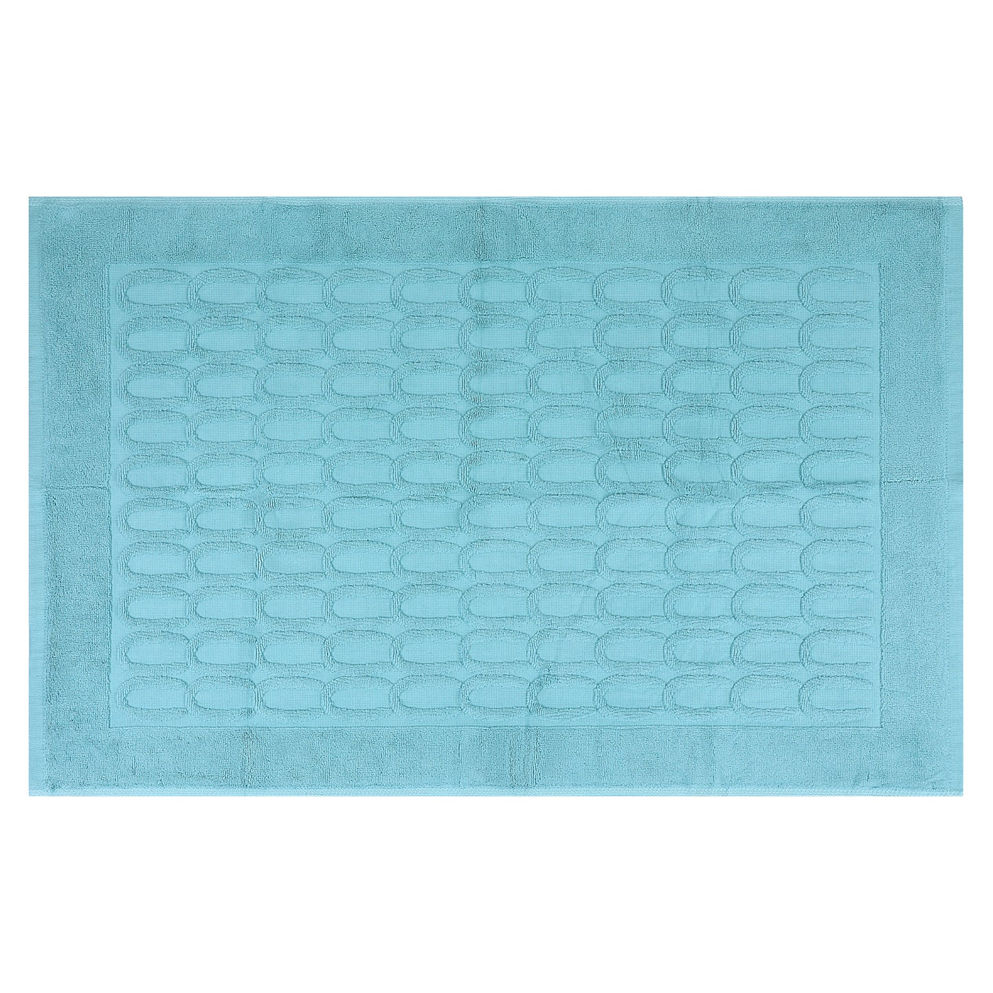 Cotton Washable Geometric Textured Bath Mat Hotel Reversible Water Absorbent Rug Thick Foldable