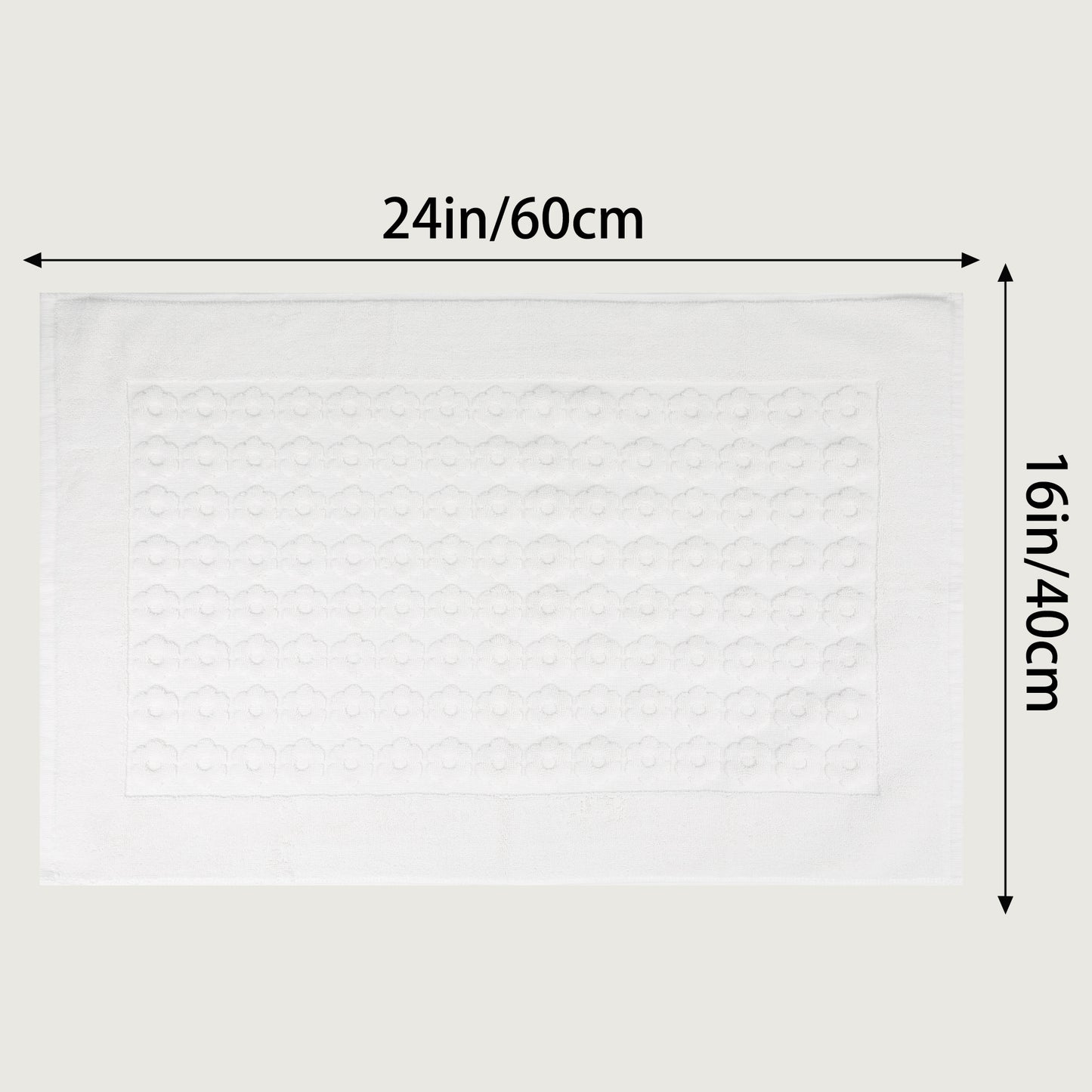 Luxury Bath Rug Towel, Cotton Absorbent Hotel Spa Shower Floor Mat for Bathroom