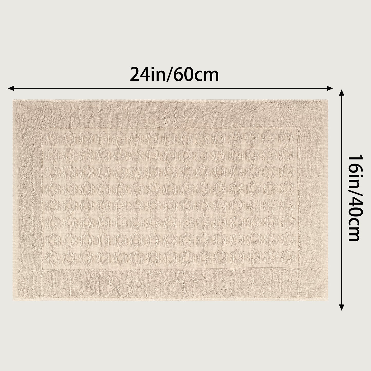 Luxury Bath Rug Towel, Cotton Absorbent Hotel Spa Shower Floor Mat for Bathroom