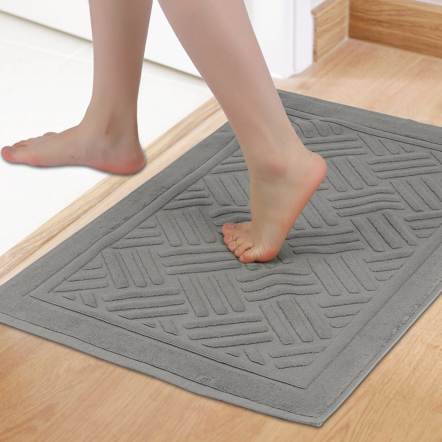 Cotton Bath Mat Towel, Luxury Absorbent Floor Rug for Hotel Spa Shower Bath Mats