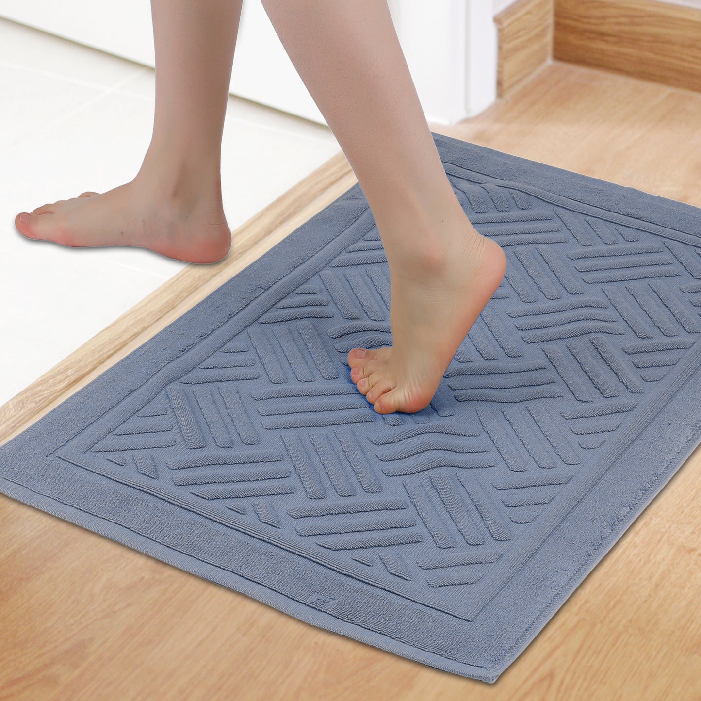 Cotton Bath Mat Towel, Luxury Absorbent Floor Rug for Hotel Spa Shower Bath Mats