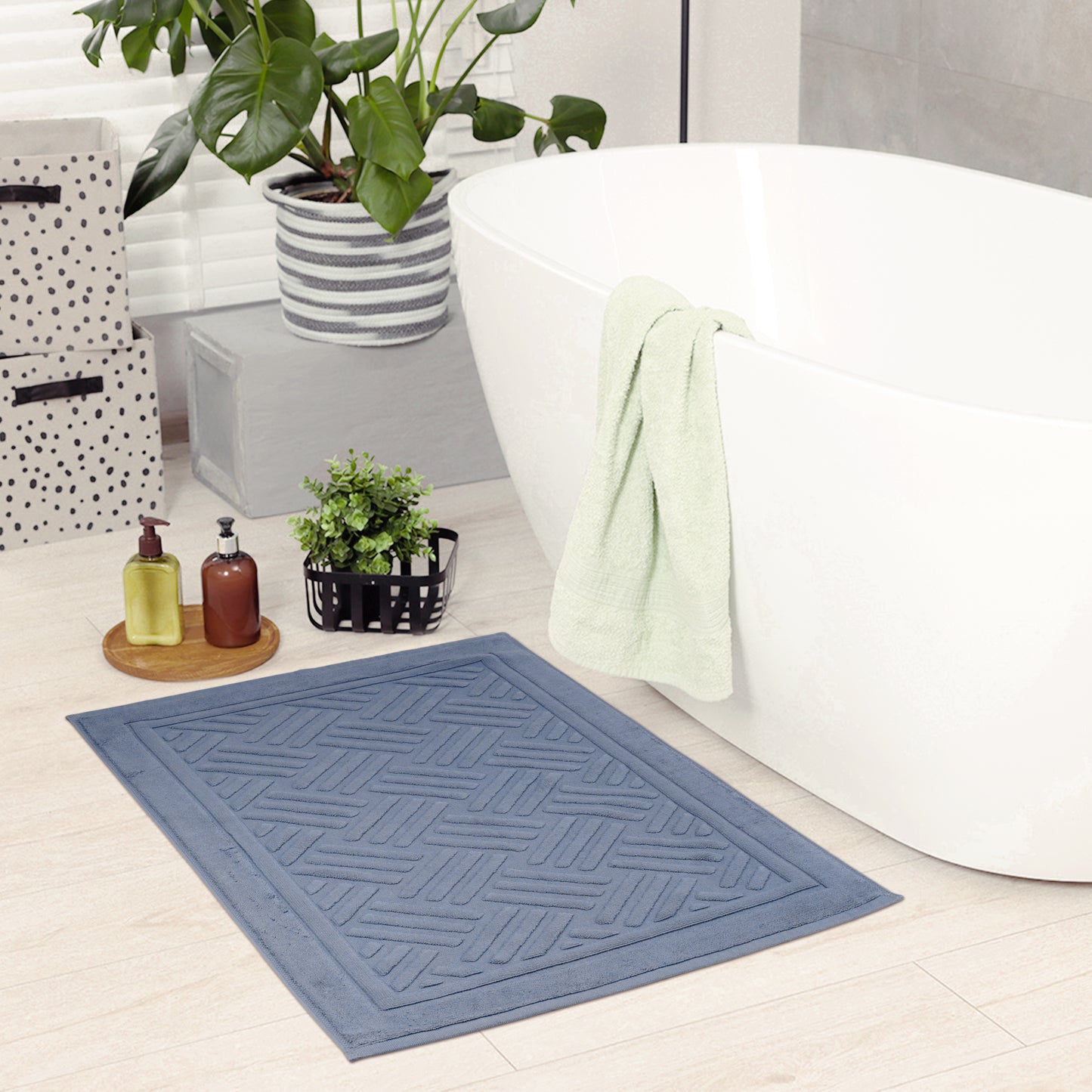 Cotton Bath Mat Towel, Luxury Absorbent Floor Rug for Hotel Spa Shower Bath Mats