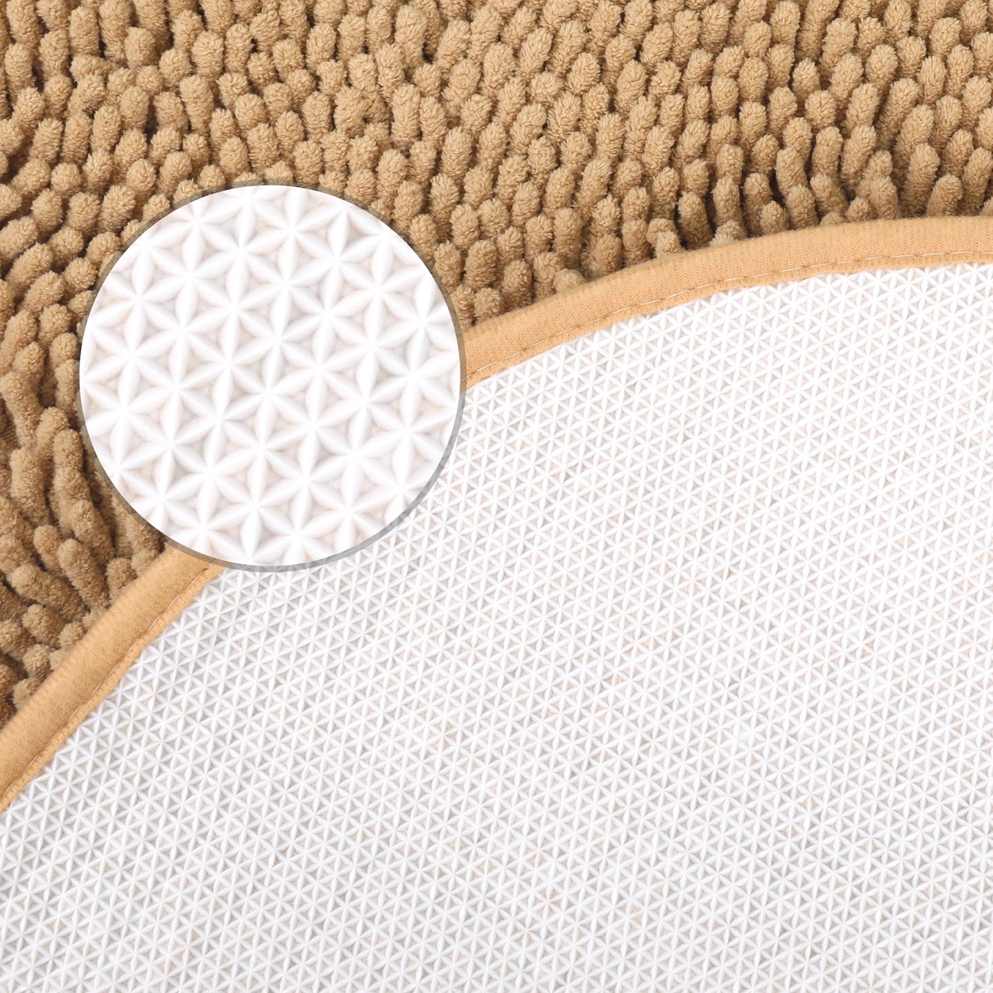 Oval Plush Bath Mat, Soft Non Slip Washable Absorbent Rug, Rubber Backing Quick Dry Rugs