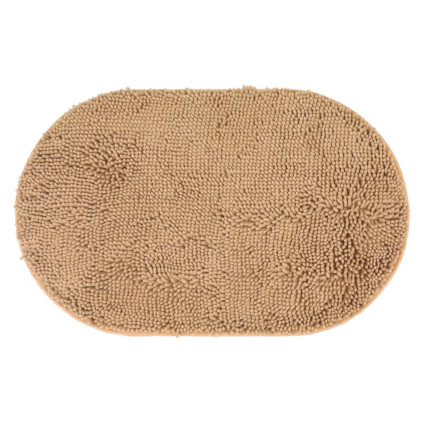Oval Plush Bath Mat, Soft Non Slip Washable Absorbent Rug, Rubber Backing Quick Dry Rugs