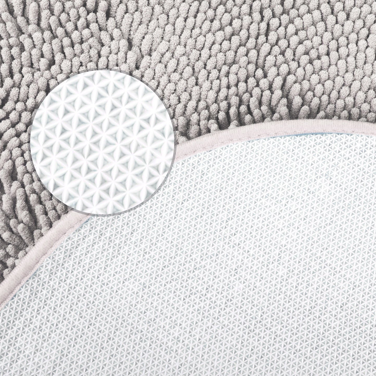 Oval Plush Bath Mat, Soft Non Slip Washable Absorbent Rug, Rubber Backing Quick Dry Rugs
