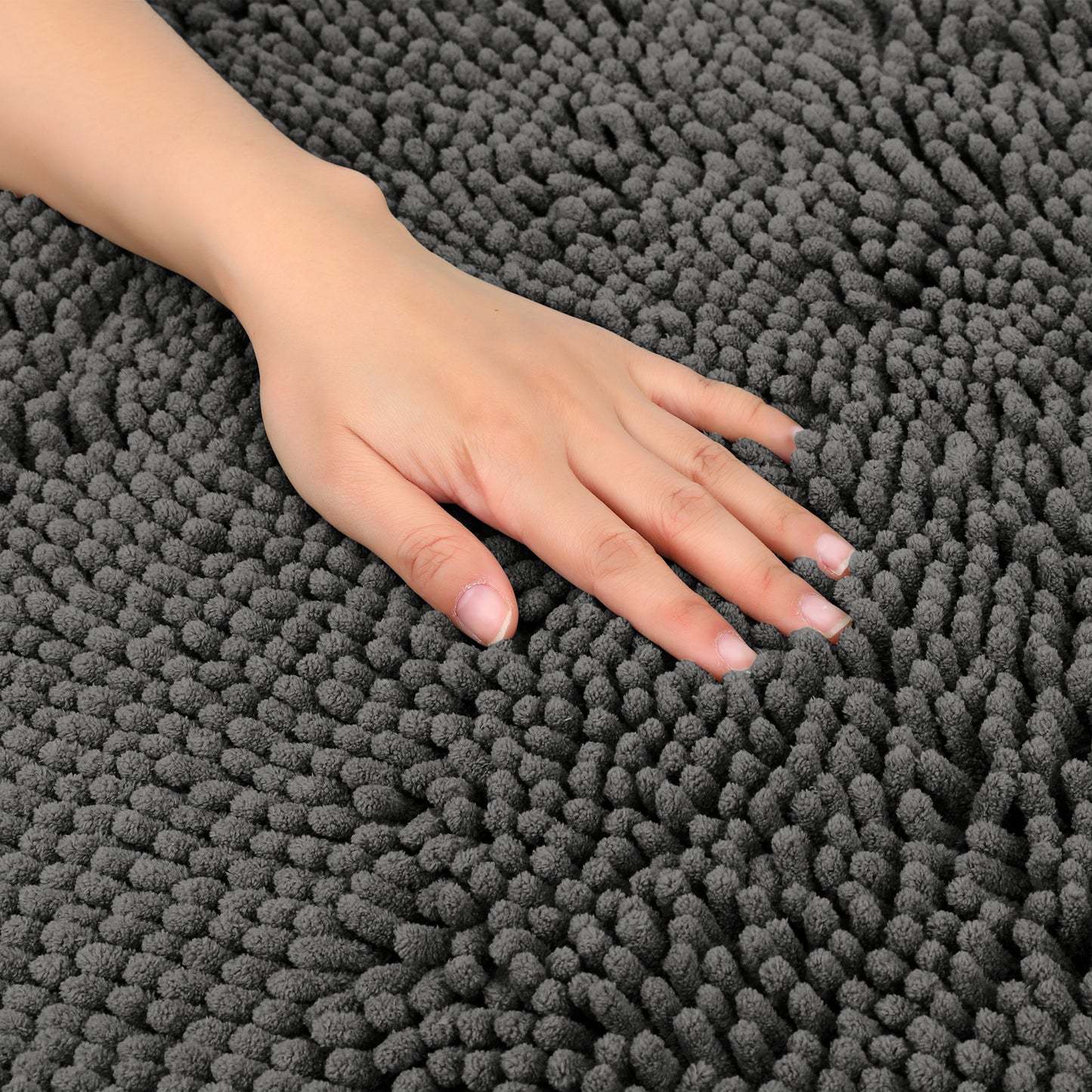 Oval Plush Bath Mat, Soft Non Slip Washable Absorbent Rug, Rubber Backing Quick Dry Rugs