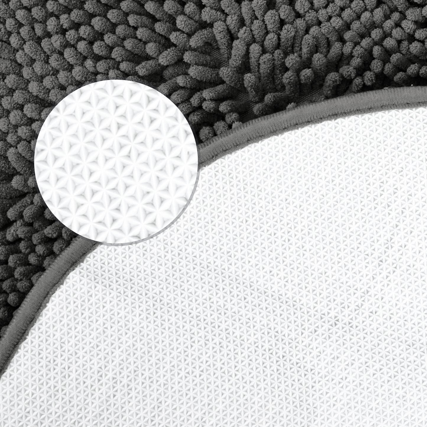 Oval Plush Bath Mat, Soft Non Slip Washable Absorbent Rug, Rubber Backing Quick Dry Rugs