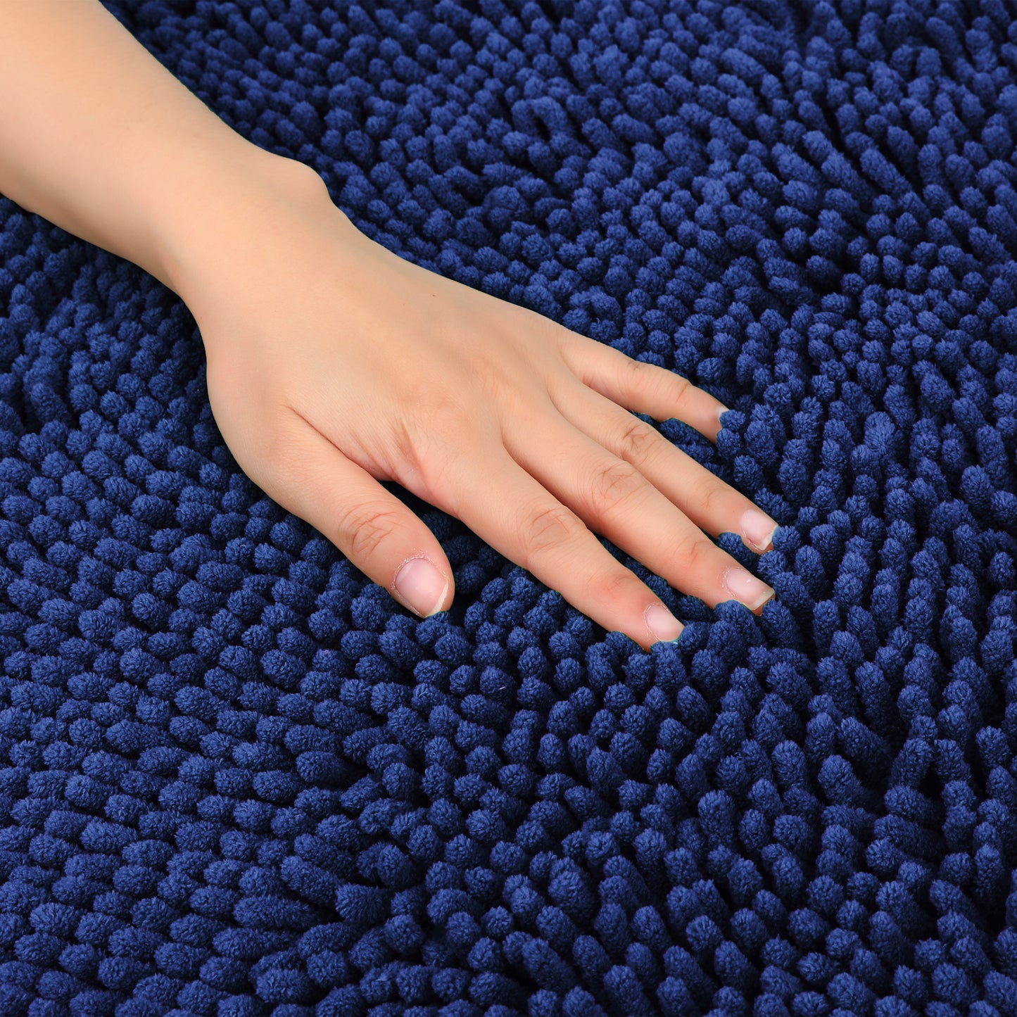 Oval Plush Bath Mat, Soft Non Slip Washable Absorbent Rug, Rubber Backing Quick Dry Rugs