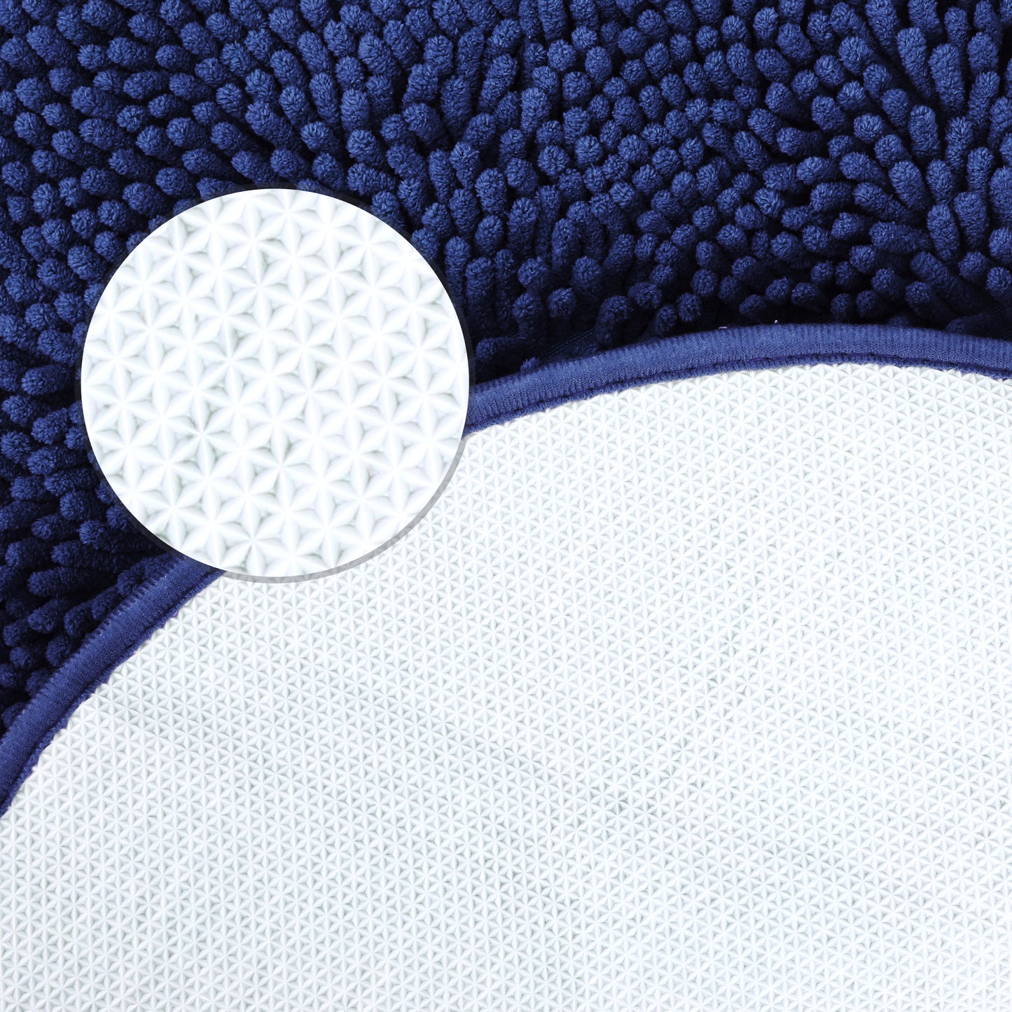 Oval Plush Bath Mat, Soft Non Slip Washable Absorbent Rug, Rubber Backing Quick Dry Rugs