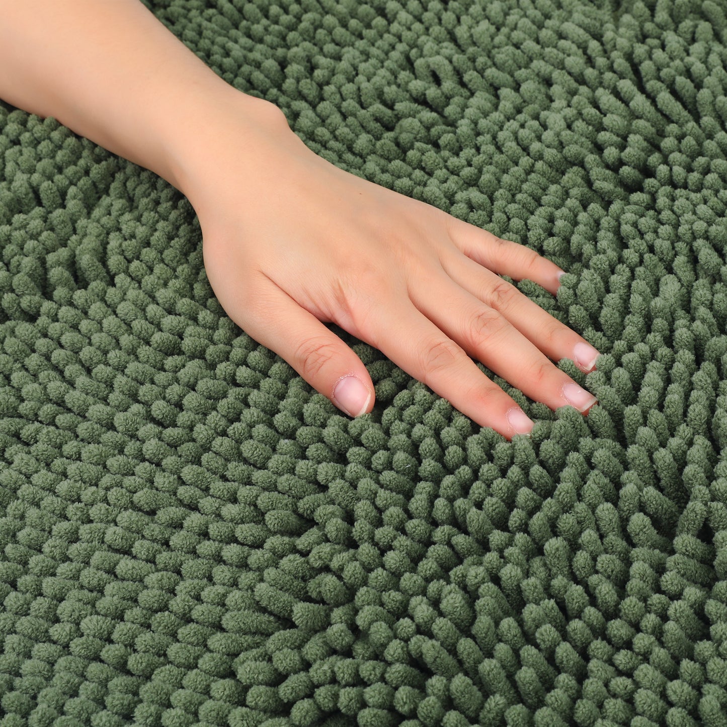 Oval Plush Bath Mat, Soft Non Slip Washable Absorbent Rug, Rubber Backing Quick Dry Rugs