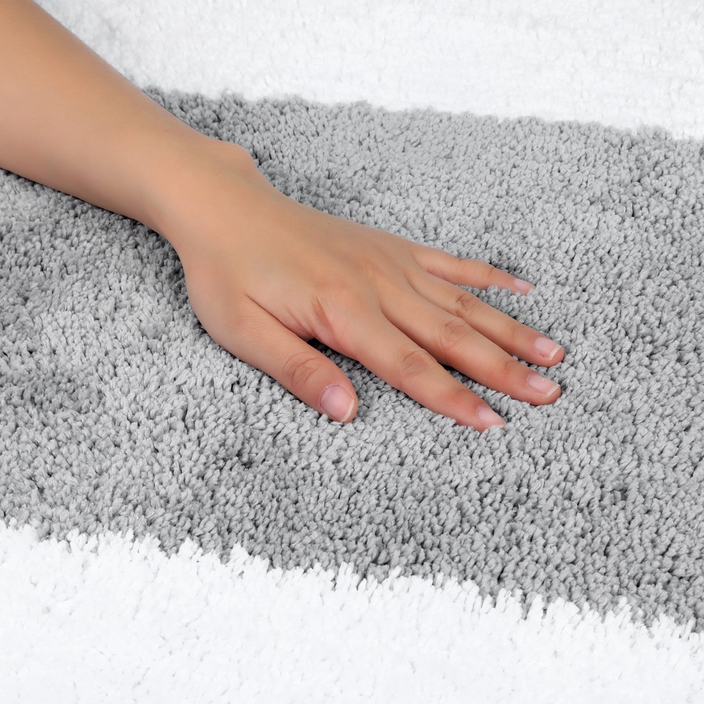 Absorbent Soft Rectangular Pattern Quick Dry Bathroom Rugs Shaggy Fluffy Bath Mats