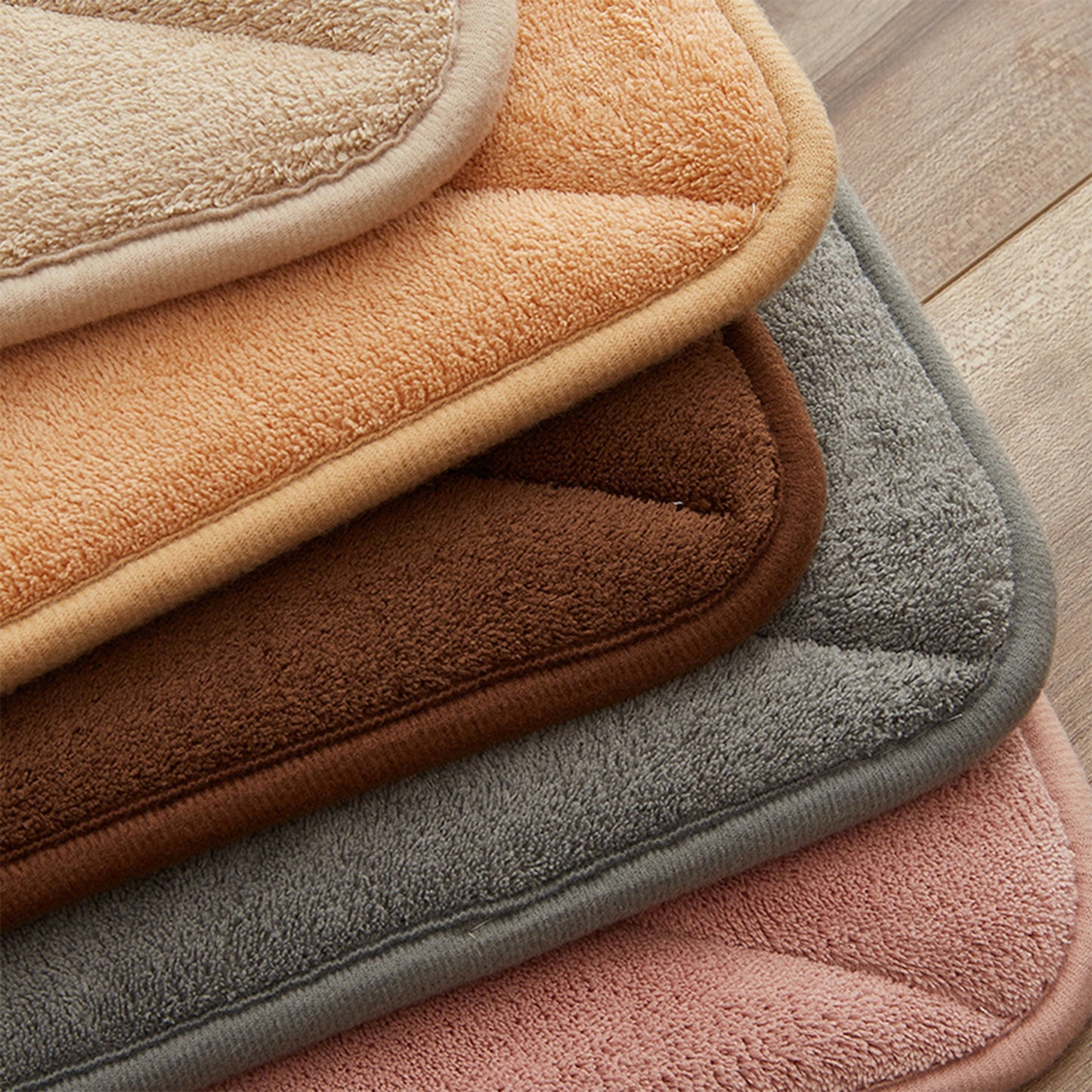 Memory Foam Absorbent Thick Soft Bath Mats Geometric Quick Dry Comfy Non Slip Floor Shower Rugs