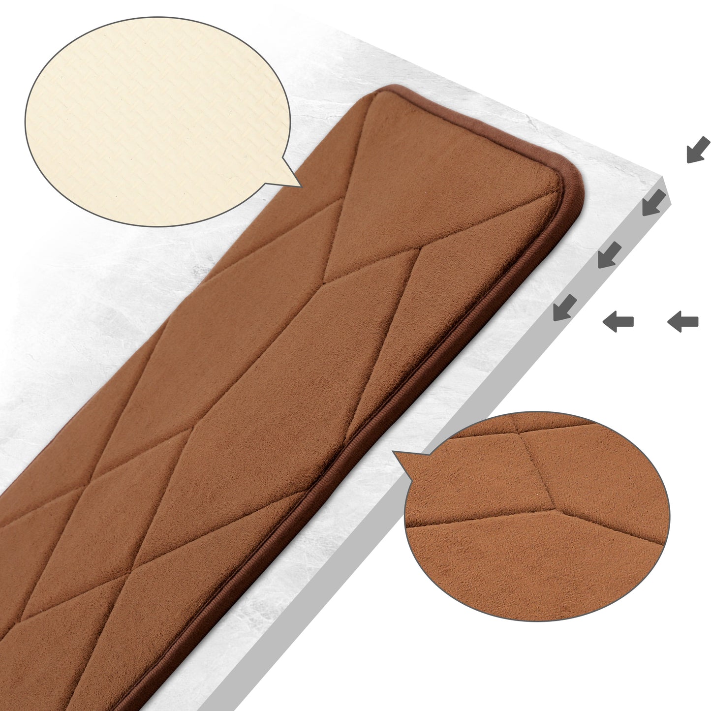 Memory Foam Absorbent Thick Soft Bath Mats Geometric Quick Dry Comfy Non Slip Floor Shower Rugs