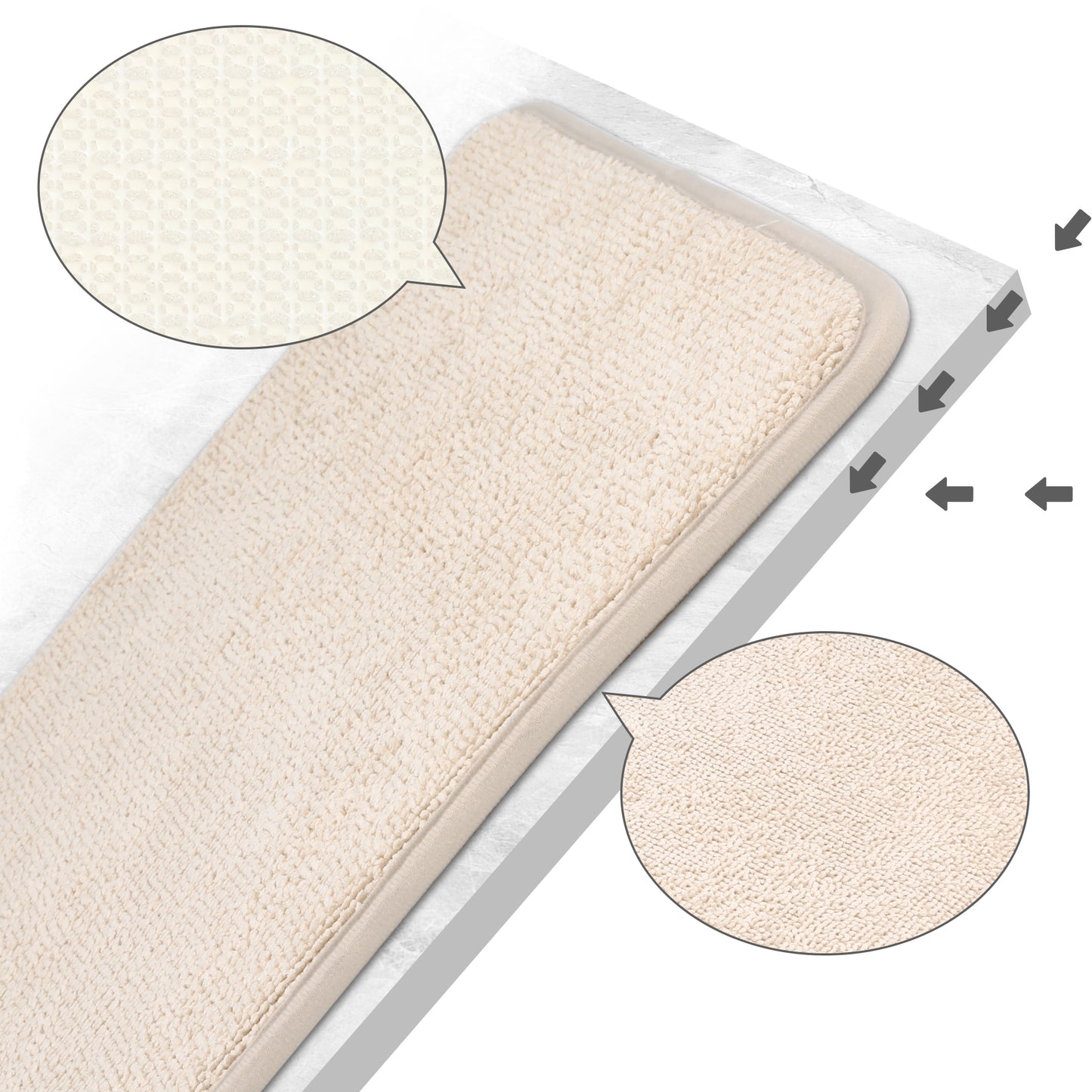 Bathroom Rug, Soft Non Slip Memory Foam Bath Mat, Water Absorbent Bath Mats