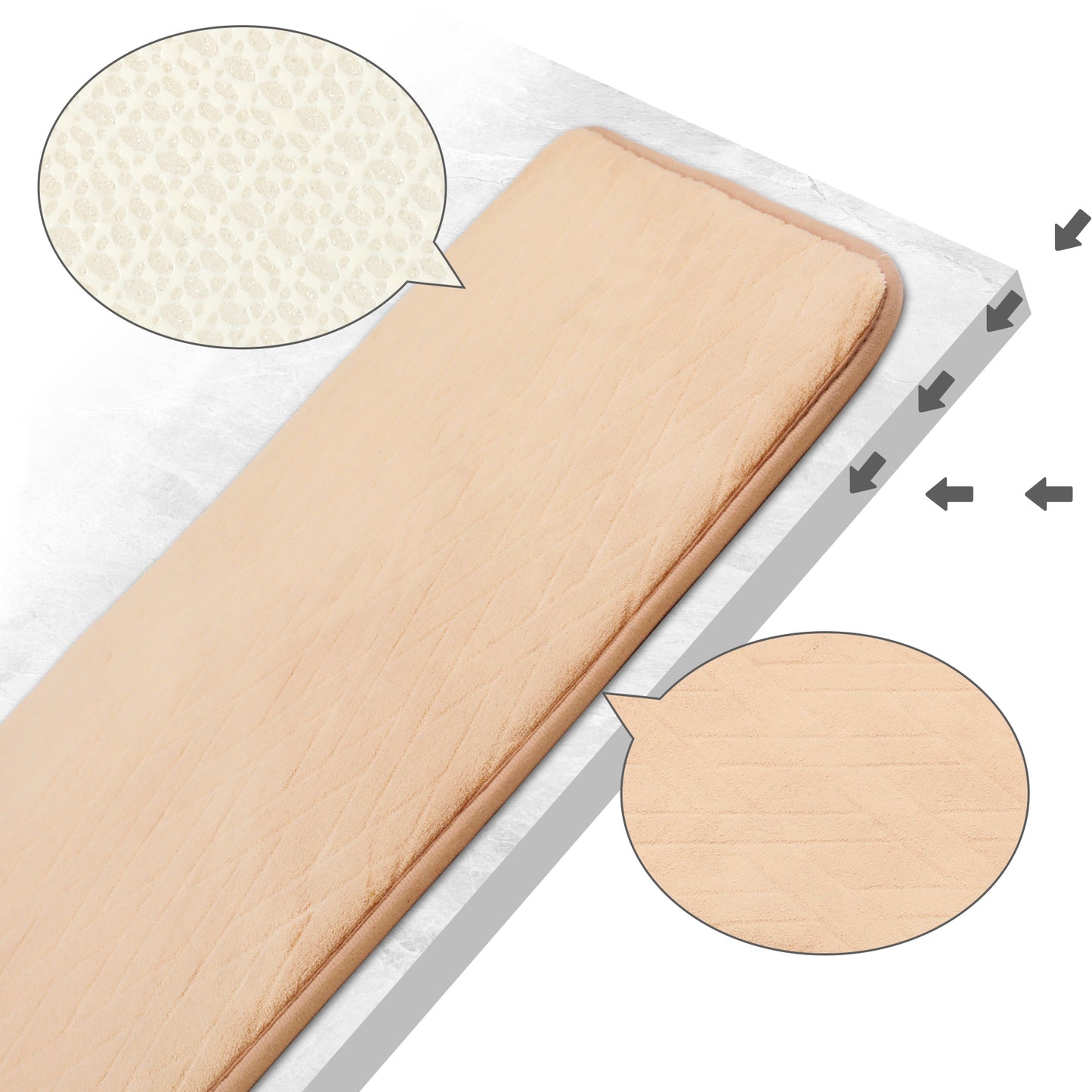 Geometric Pattern Bathroom Mat Soft Memory Foam Absorbent Non-Slip Machine Washable Bath Rugs