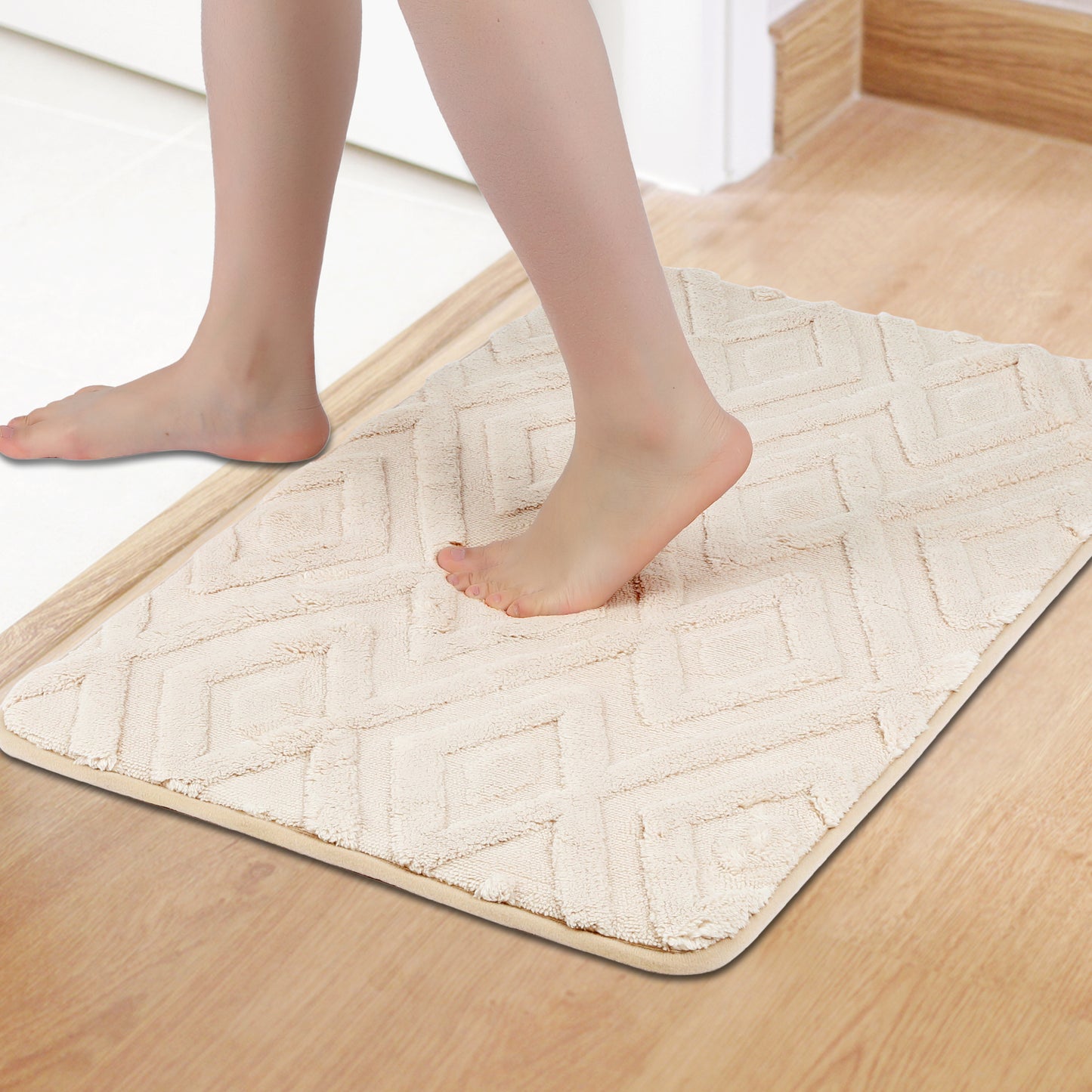 Geometric Pattern Bathroom Mats Soft Absorbent Non-Slip Machine Washable Dry Bath Rugs Home Gifts