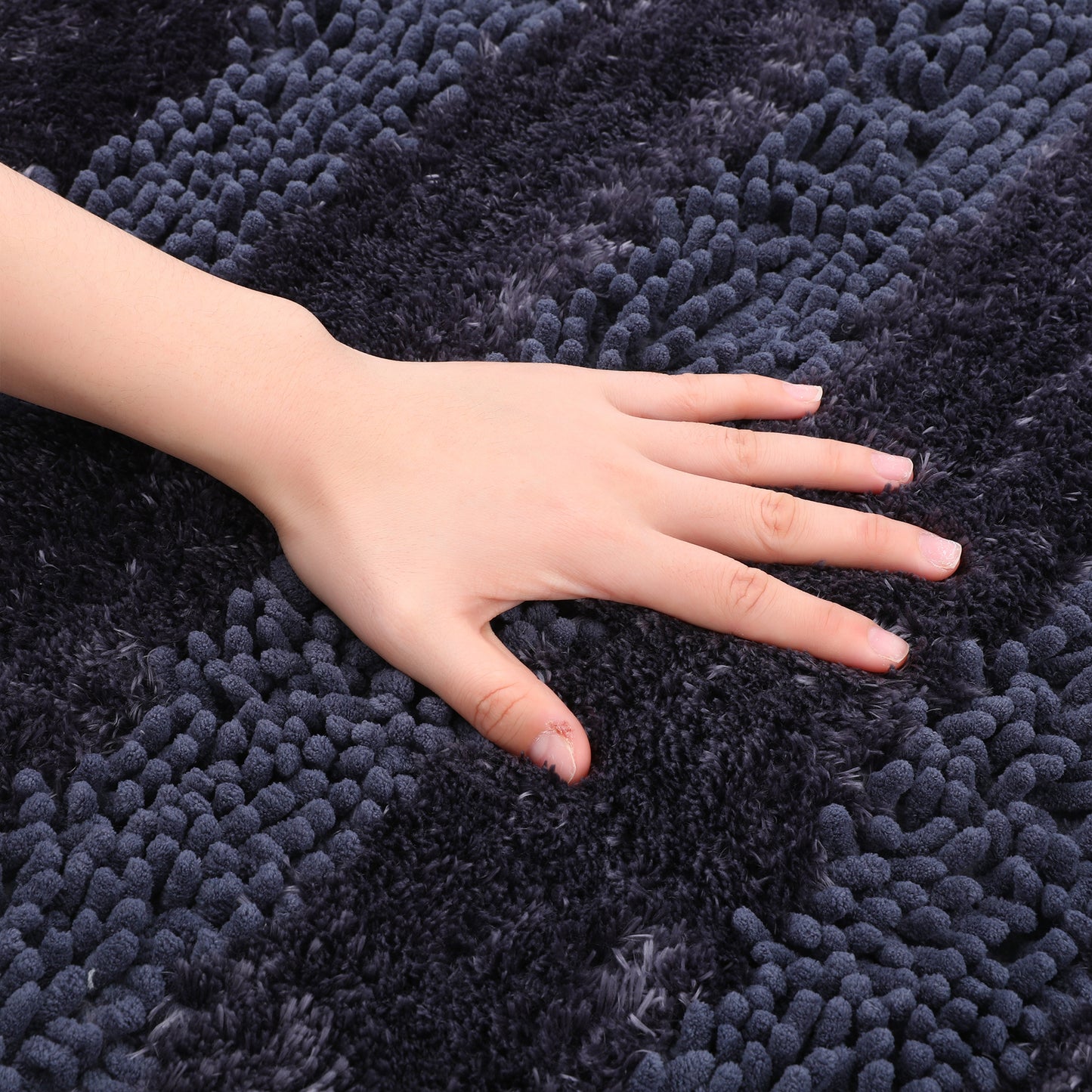 Striped Bathroom Mat Soft Fluffy Chenille Non Slip Washable Absorbent Toilet Baths Mats