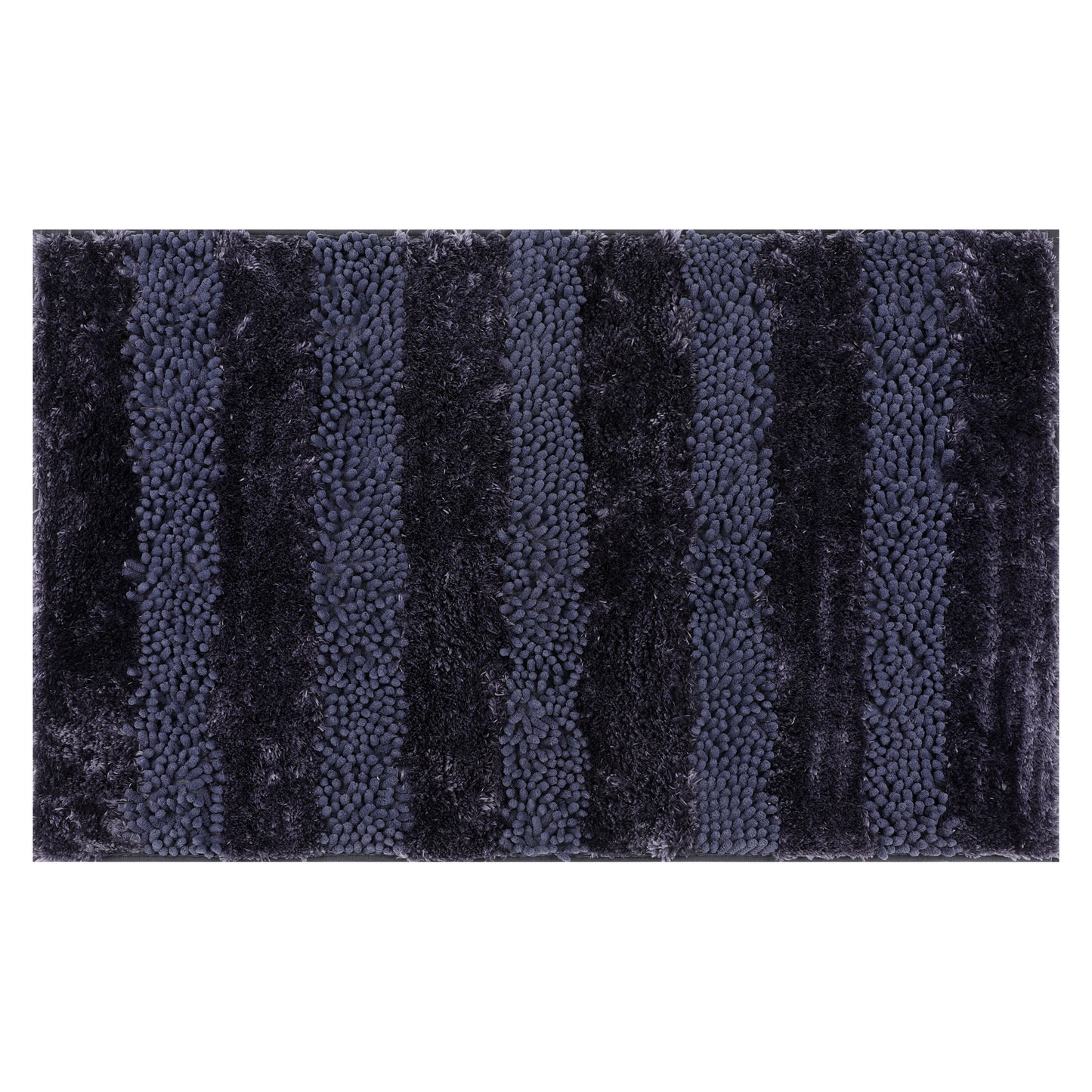 Striped Bathroom Mat Soft Fluffy Chenille Non Slip Washable Absorbent Toilet Baths Mats