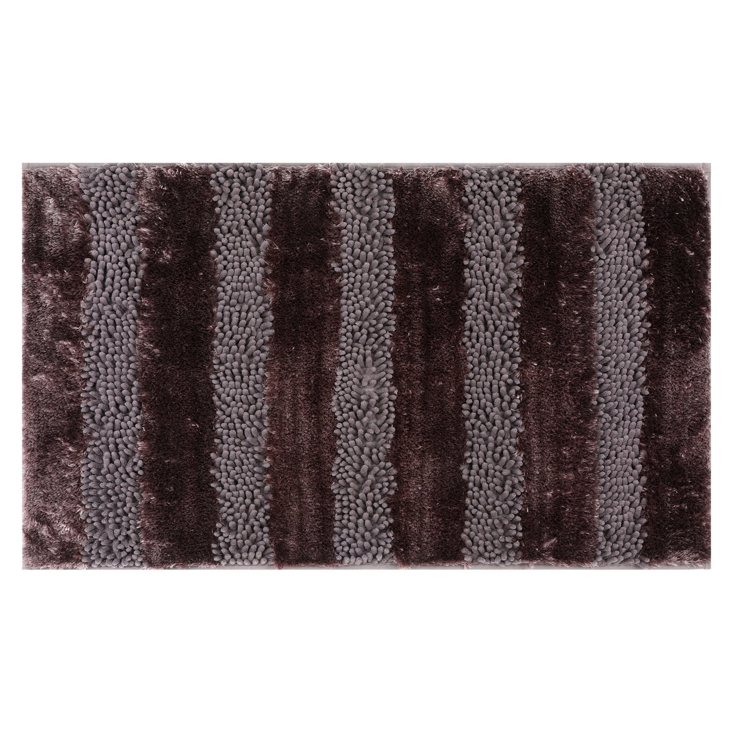 Striped Bathroom Mat Soft Fluffy Chenille Non Slip Washable Absorbent Toilet Baths Mats