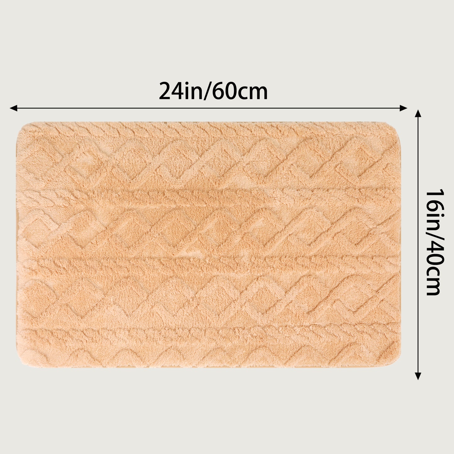 Geometric Pattern Bathroom Mat Soft Absorbent Non-Slip Back Machine Washable Dry Bath Mats