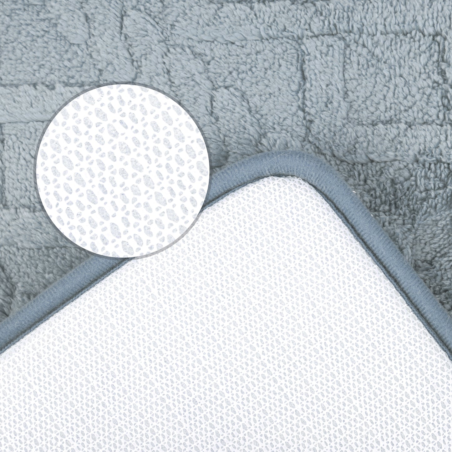 Geometric Pattern Bathroom Mat Soft Absorbent Non-Slip Back Machine Washable Dry Bath Mats