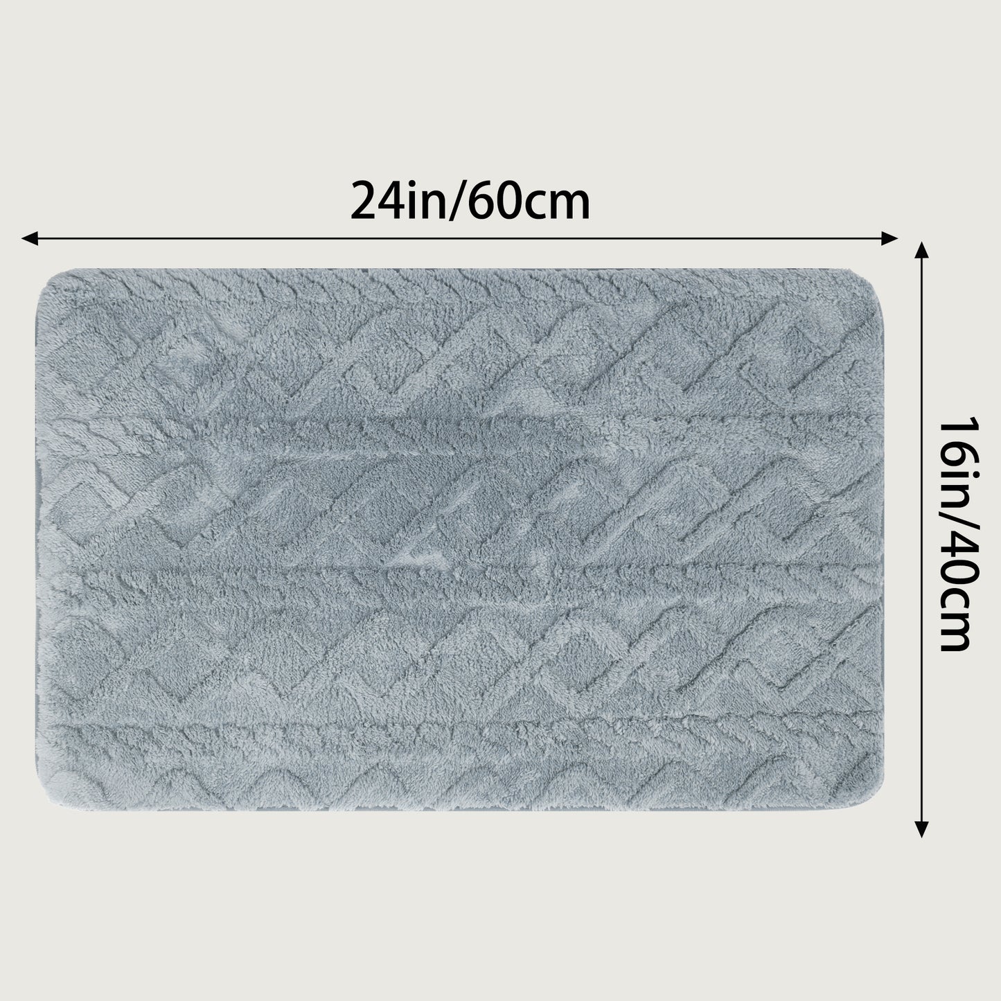 Geometric Pattern Bathroom Mat Soft Absorbent Non-Slip Back Machine Washable Dry Bath Mats