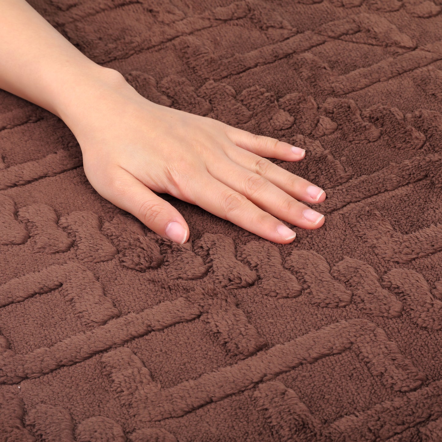 Geometric Pattern Bathroom Mat Soft Absorbent Non-Slip Back Machine Washable Dry Bath Mats