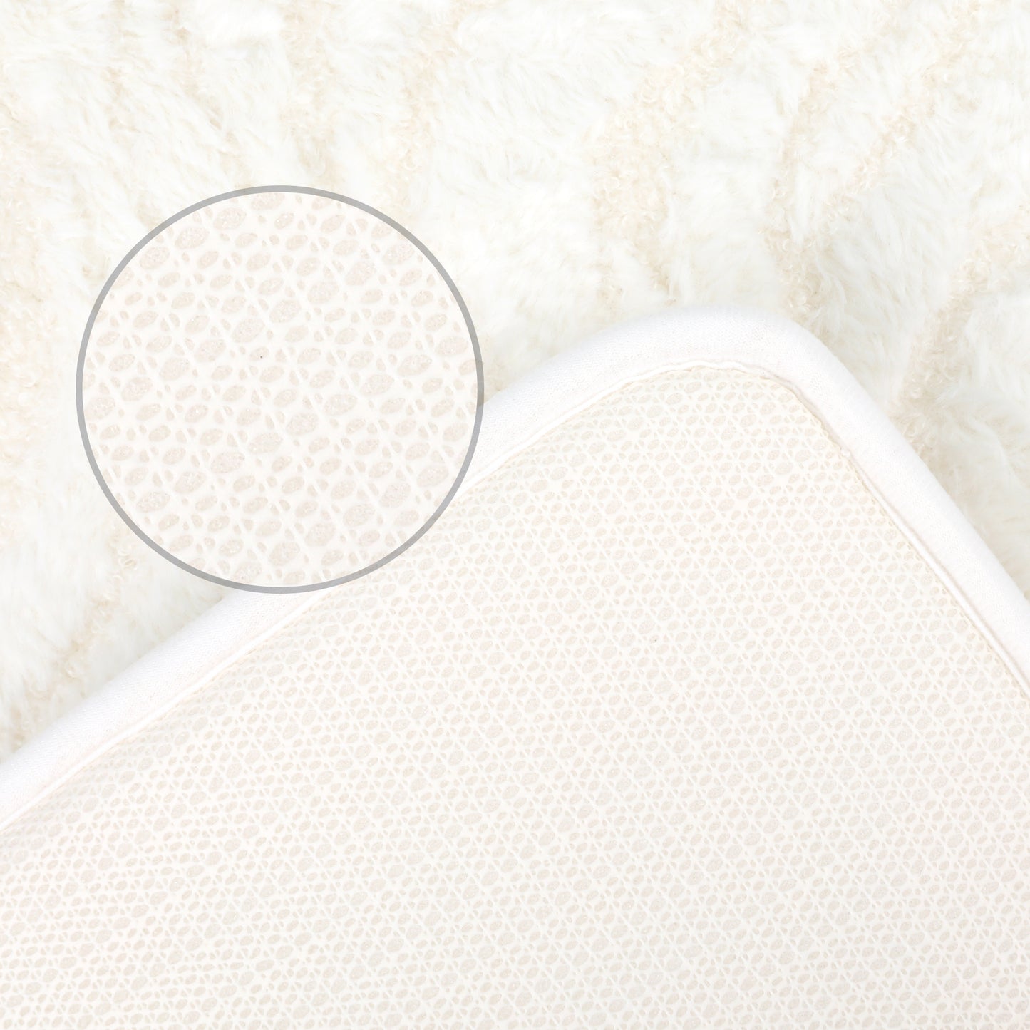 Wave Pattern Bathroom Mat Soft Absorbent Non-Slip Back Machine Washable Dry Bath Mats