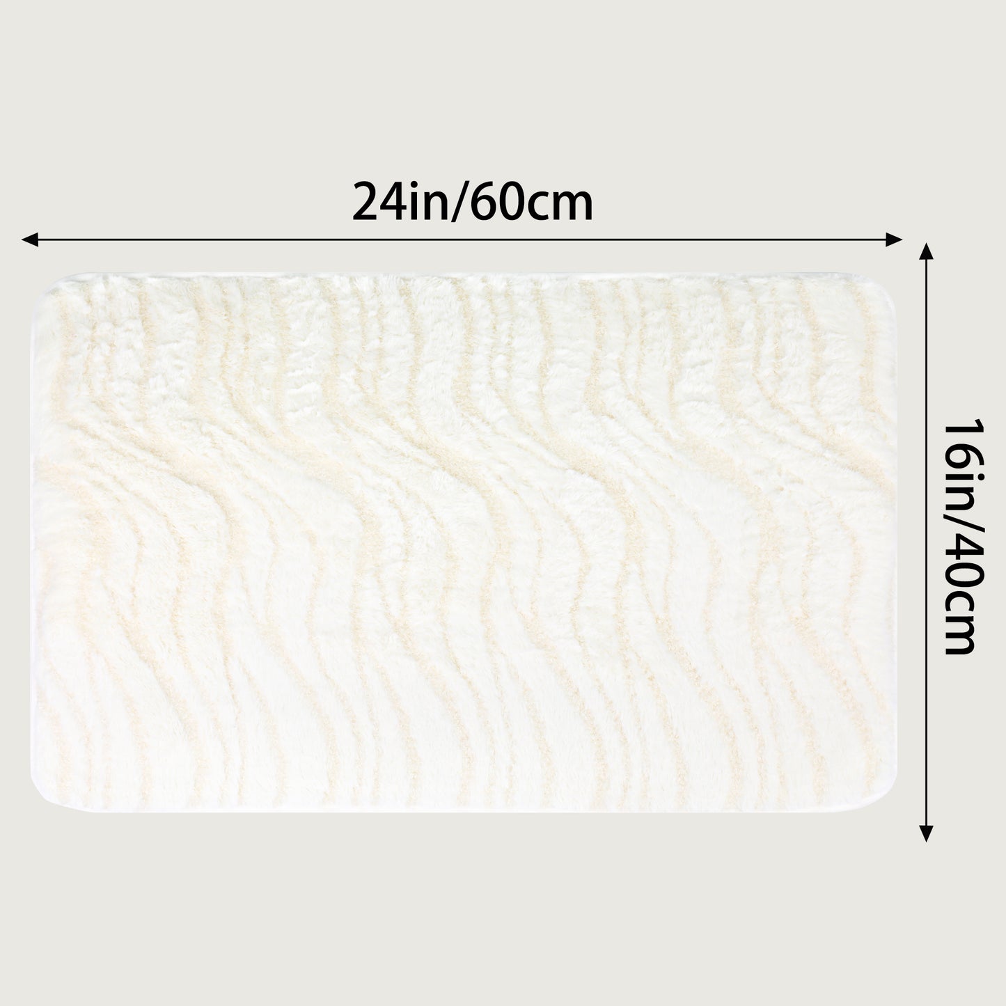 Wave Pattern Bathroom Mat Soft Absorbent Non-Slip Back Machine Washable Dry Bath Mats