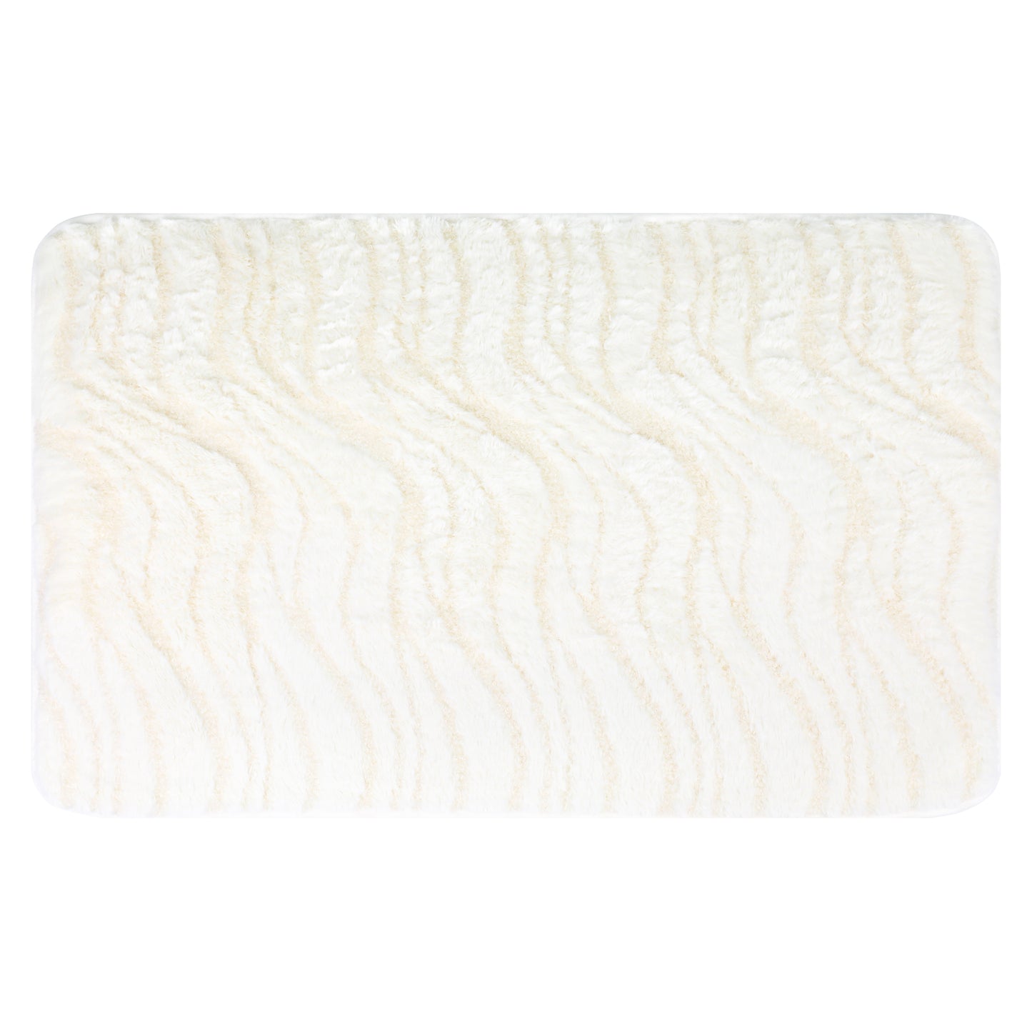 Wave Pattern Bathroom Mat Soft Absorbent Non-Slip Back Machine Washable Dry Bath Mats