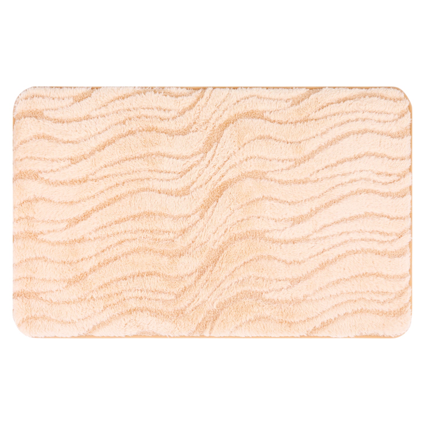 Wave Pattern Bathroom Mat Soft Absorbent Non-Slip Back Machine Washable Dry Bath Mats