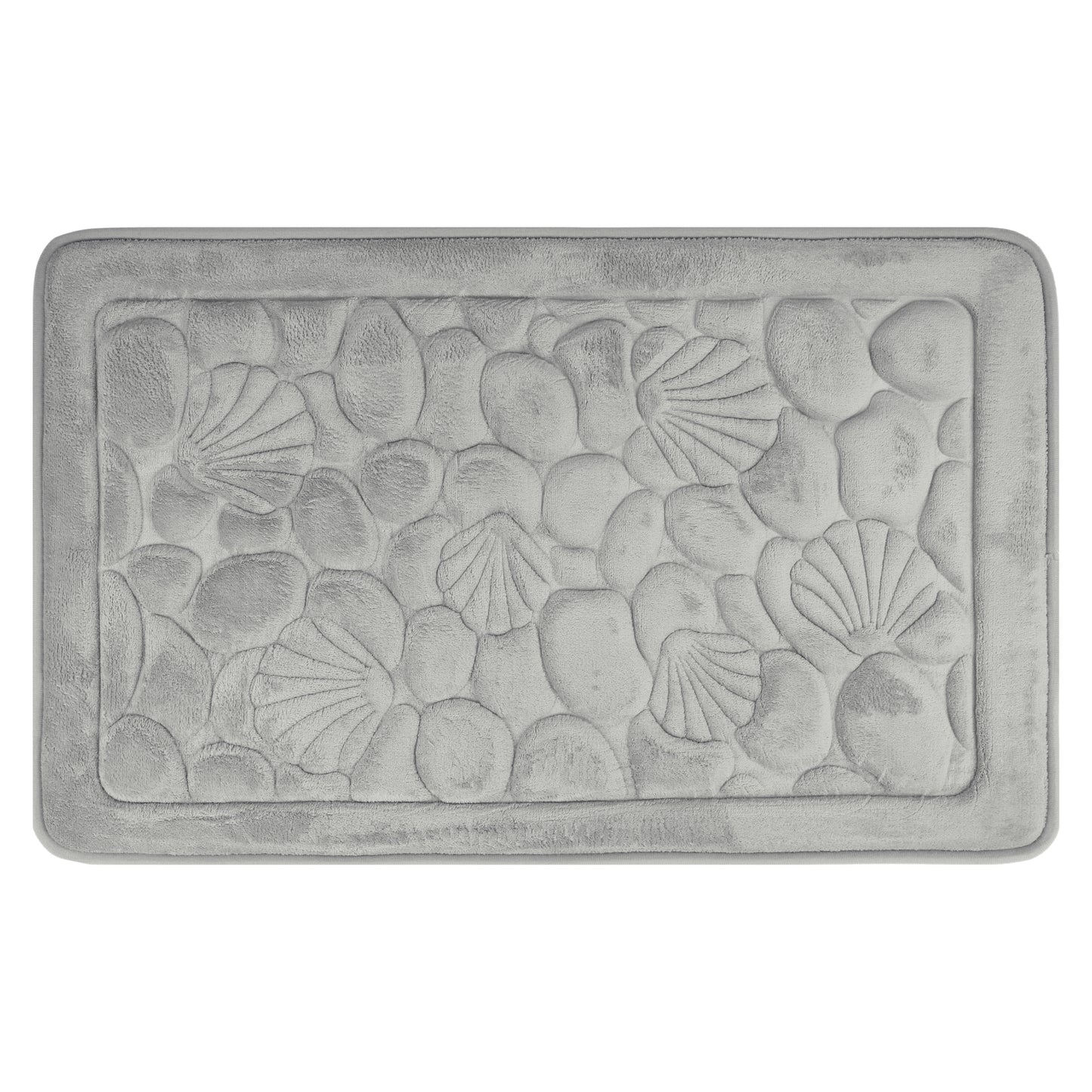 Shell Pattern Bathroom Mat Soft Memory Foam Absorbent Non-Slip Machine Washable Bath Mats