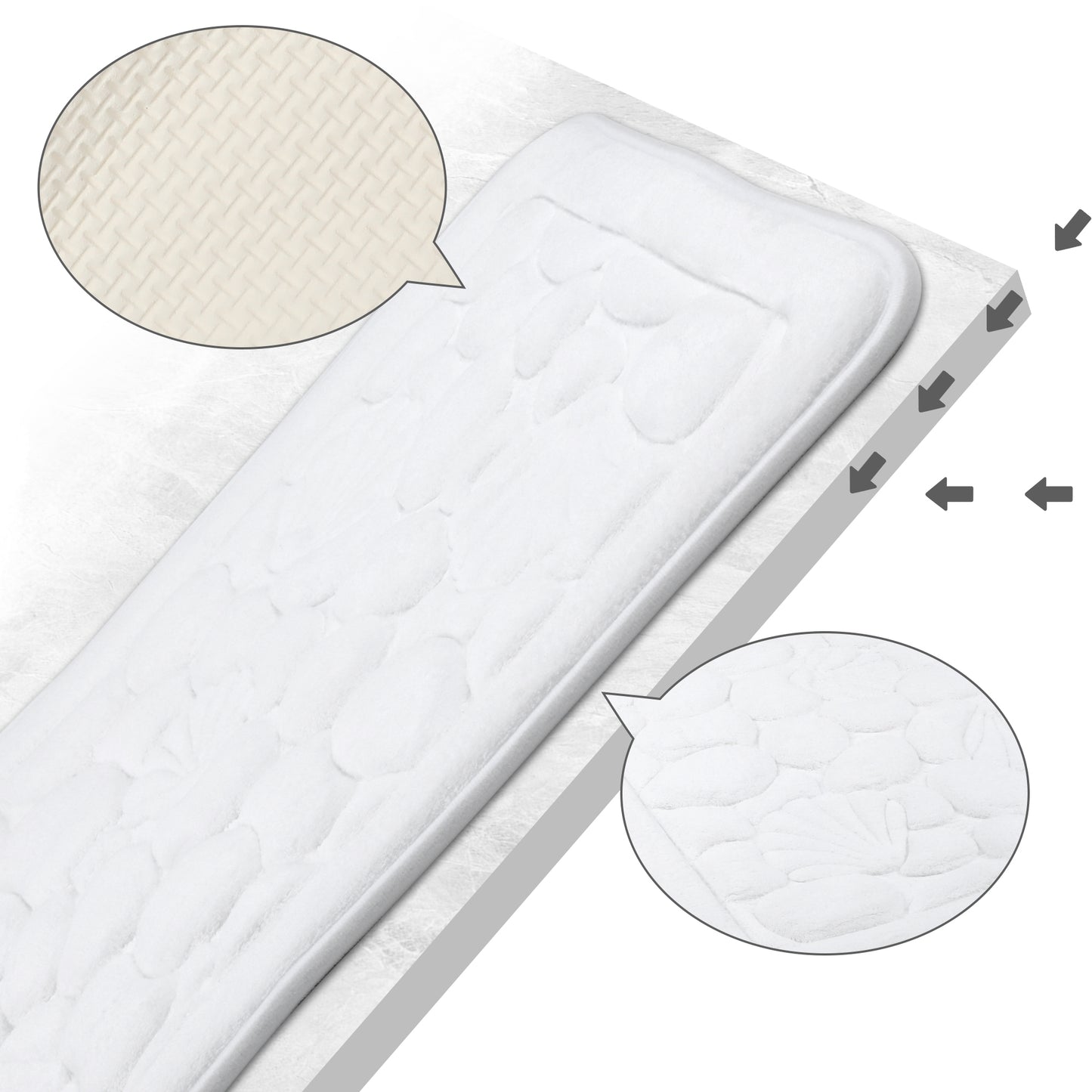 Shell Pattern Bathroom Mat Soft Memory Foam Absorbent Non-Slip Machine Washable Bath Mats