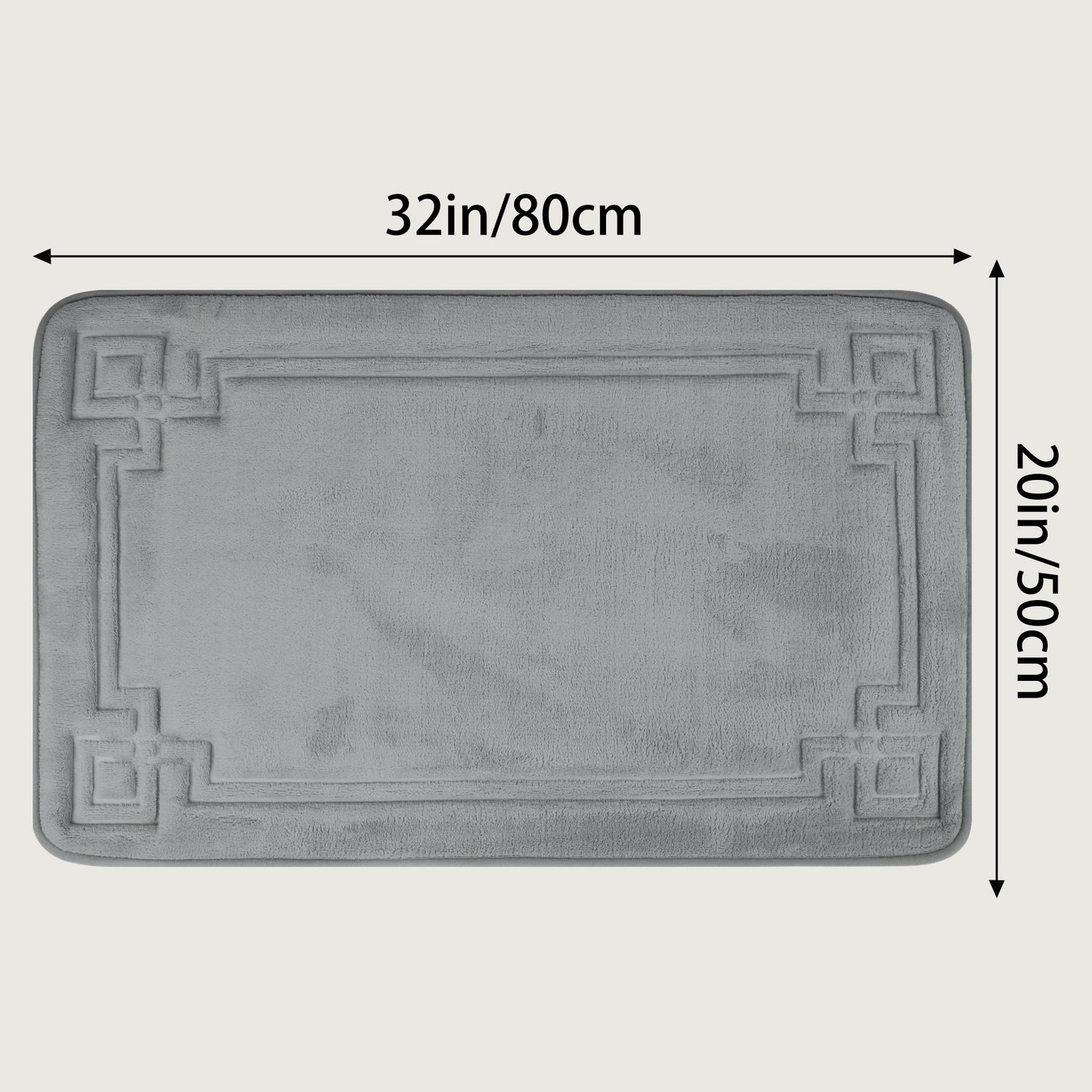 Geometric Pattern Bathroom Mat Soft Memory Foam Absorbent Non-Slip Back Washable Bath Mats