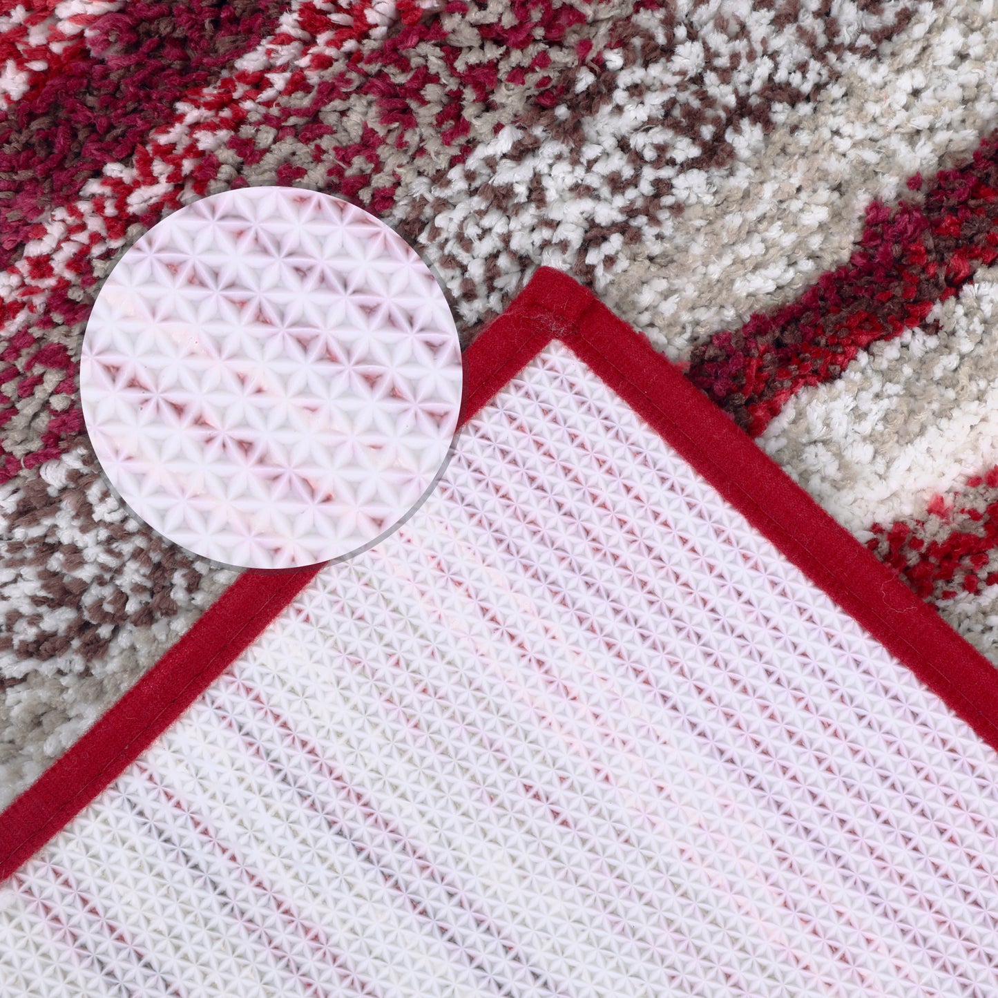 Striped Bathroom Mat Soft Absorbent Non-Slip Backing Quick Dry Machine Washable Bath Mats