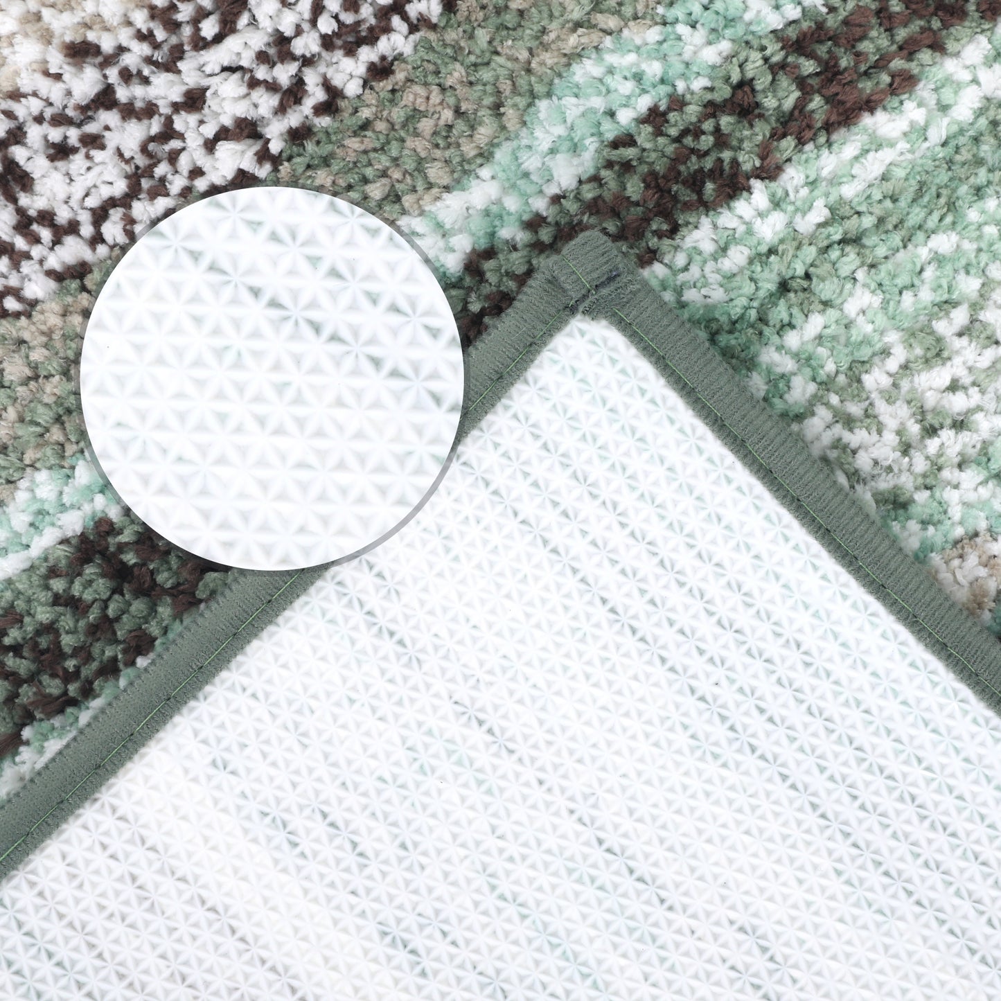 Striped Bathroom Mat Soft Absorbent Non-Slip Backing Quick Dry Machine Washable Bath Mats