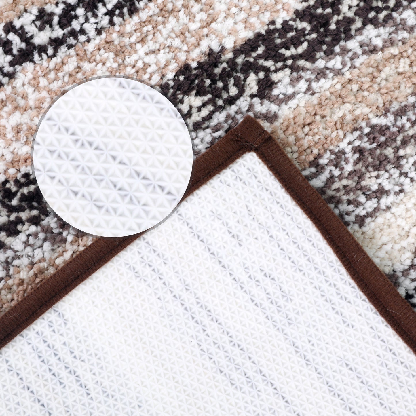Striped Bathroom Mat Soft Absorbent Non-Slip Backing Quick Dry Machine Washable Bath Mats