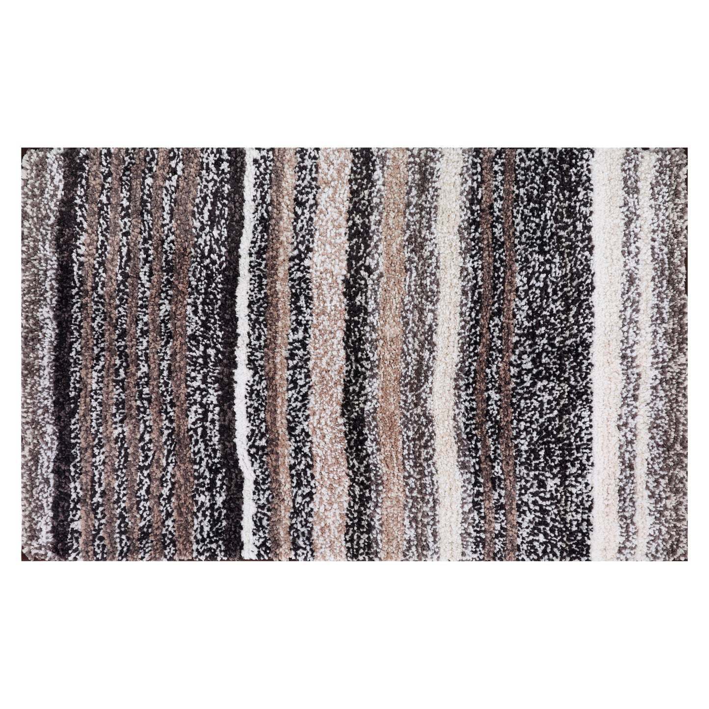 Striped Bathroom Mat Soft Absorbent Non-Slip Backing Quick Dry Machine Washable Bath Mats