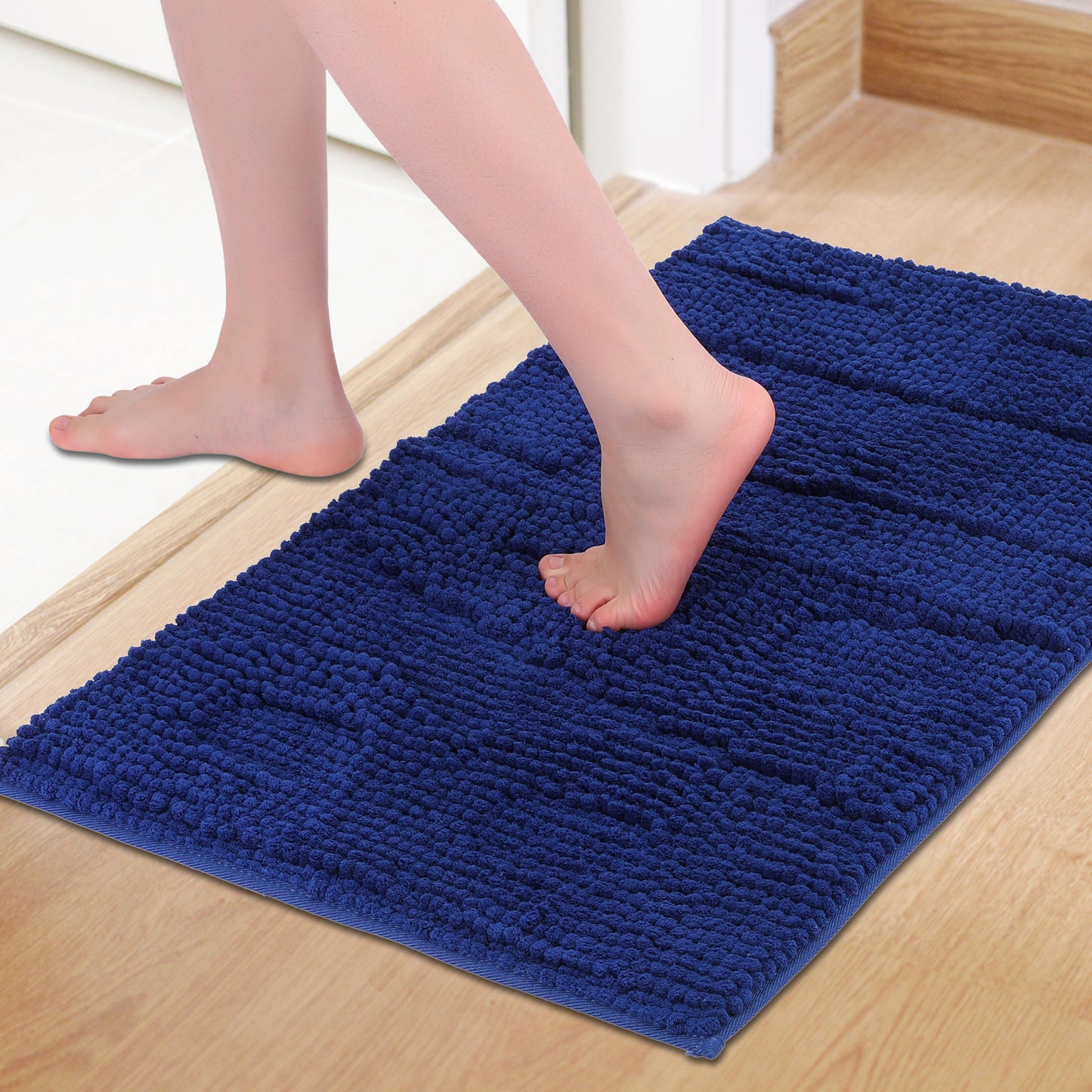 Letter Bathroom Mat Soft Fluffy Chenille Non Slip Backing Washable Absorbent Toilet Baths Mats