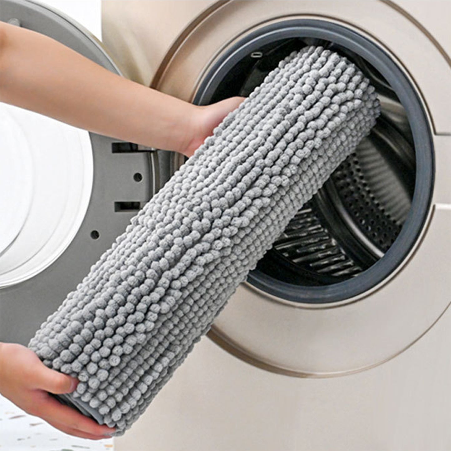 Letter Bathroom Mat Soft Fluffy Chenille Non Slip Backing Washable Absorbent Toilet Baths Mats
