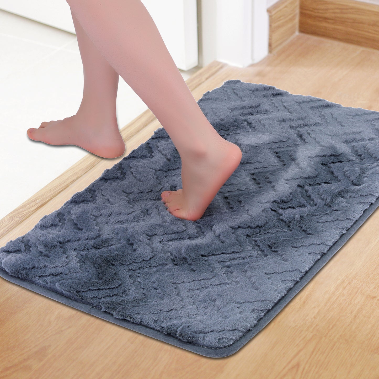 Bathroom Mat Soft Absorbent Non-Slip Backing Quick Dry Machine Washable Bath Mats
