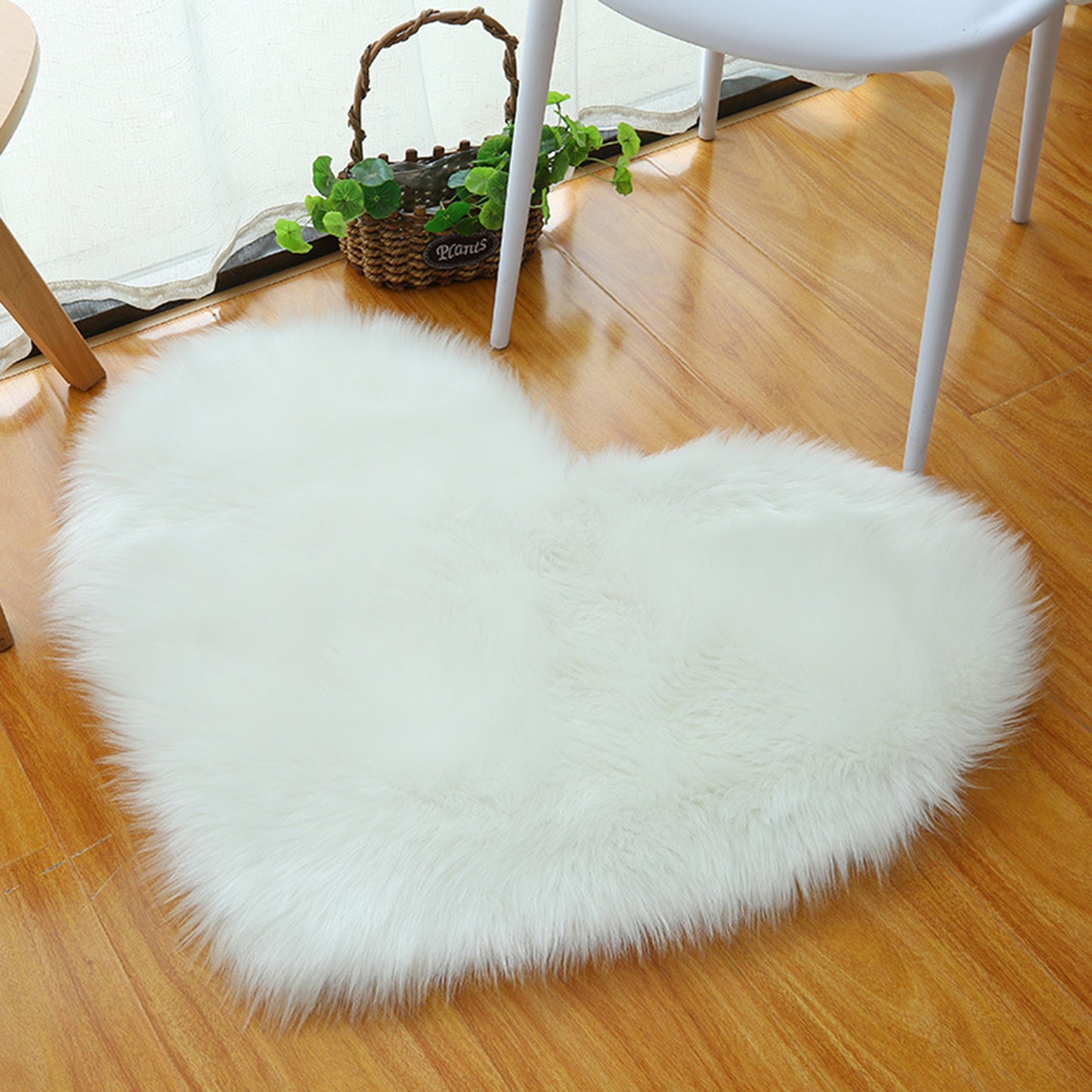 Heart Shape Plush Bathroom Mat Soft Absorbent Washable Toilet Shag Area Rugs