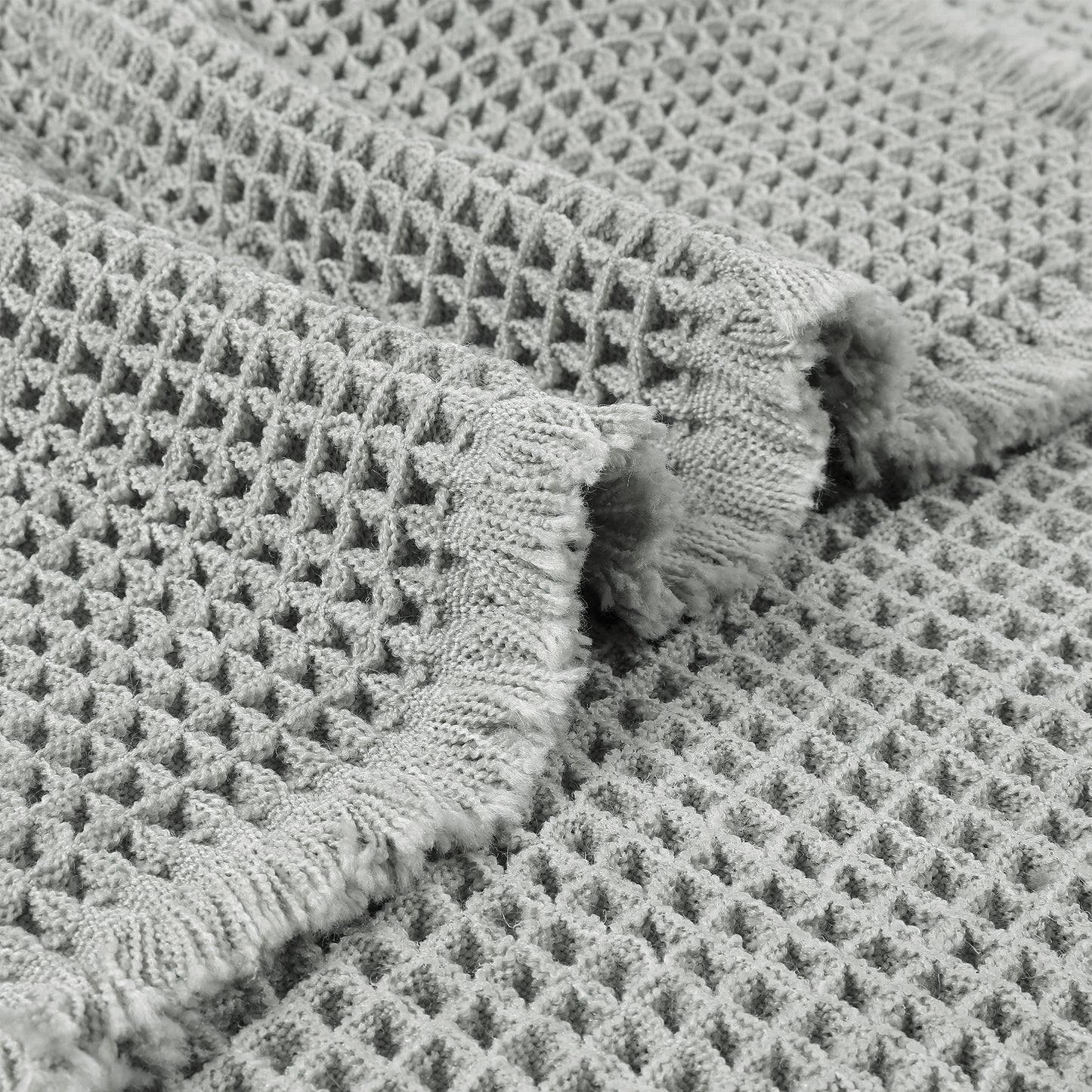 Waffle Tassels Bathroom Mat Soft Absorbent Laundry Room Washable Thick Bath Mats