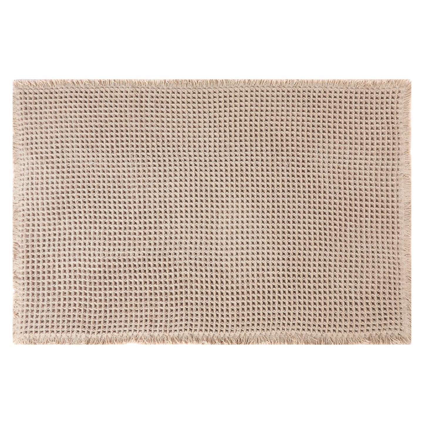 Waffle Tassels Bathroom Mat Soft Absorbent Laundry Room Washable Thick Bath Mats