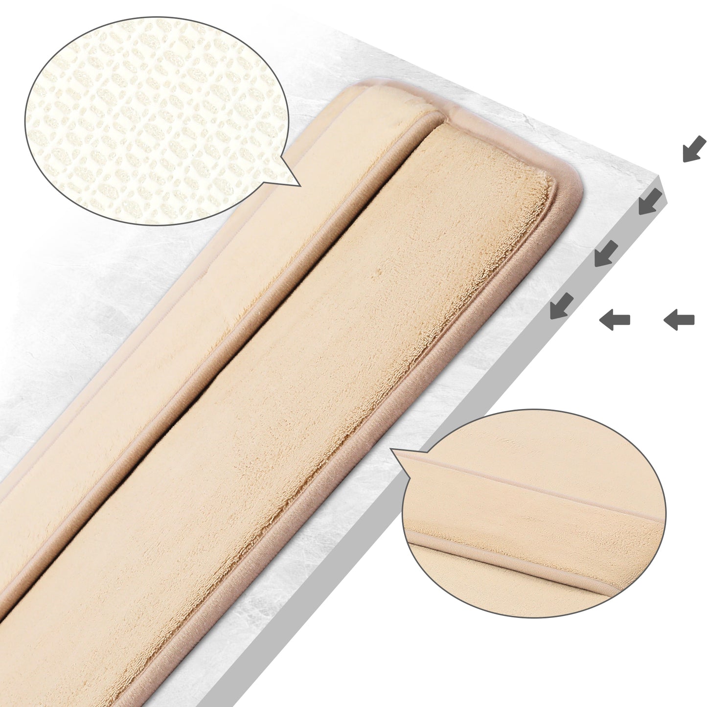 Memory Foam Bath Mat, Absorbent Non Slip Bath Rug, Thick Bath Mats for Bathroom Floor
