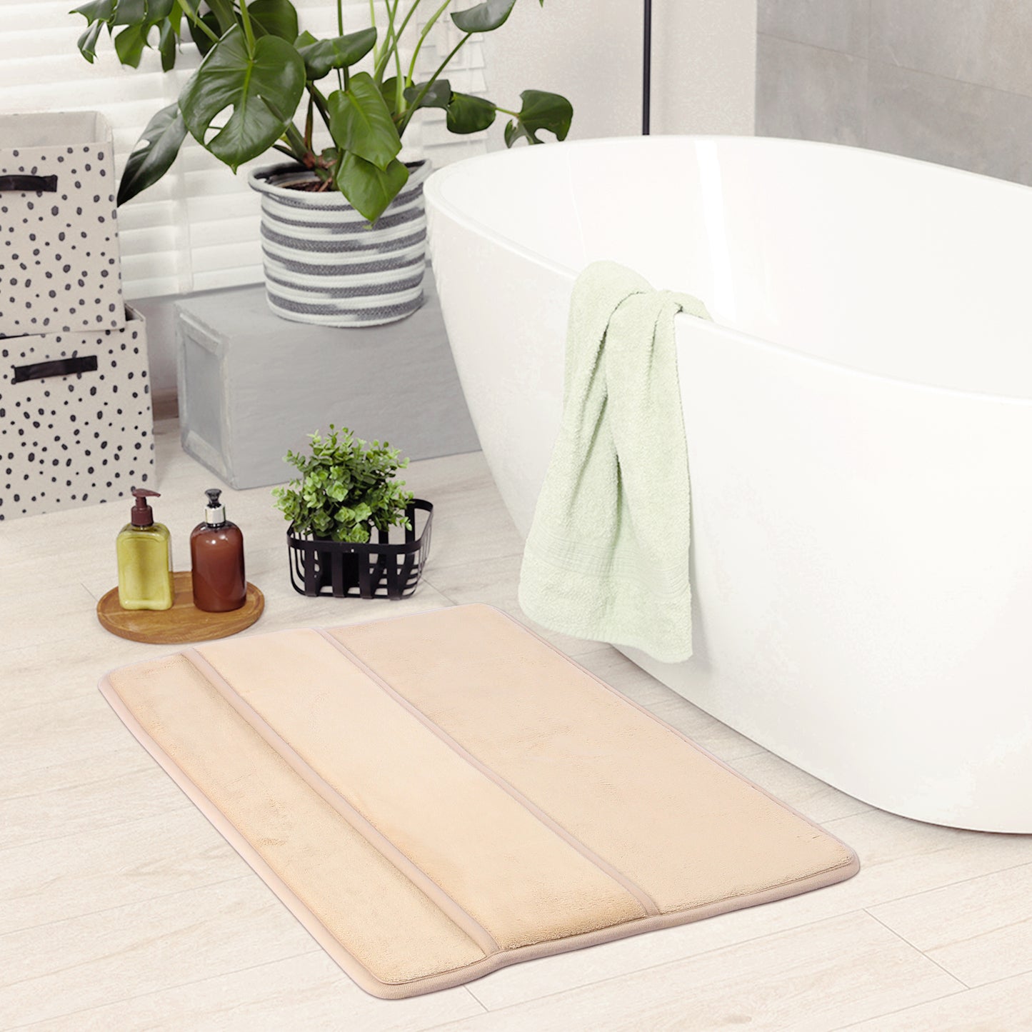 Memory Foam Bath Mat, Absorbent Non Slip Bath Rug, Thick Bath Mats for Bathroom Floor