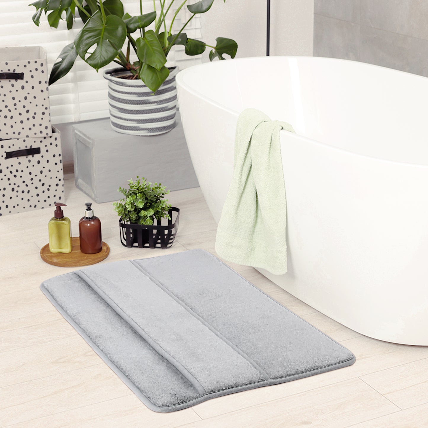 Memory Foam Bath Mat, Absorbent Non Slip Bath Rug, Thick Bath Mats for Bathroom Floor